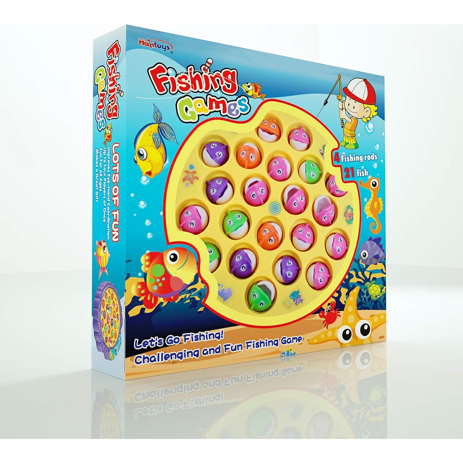 Juego de Pesca Haktoys para Niños - Juguete Rotatorio 21 Peces