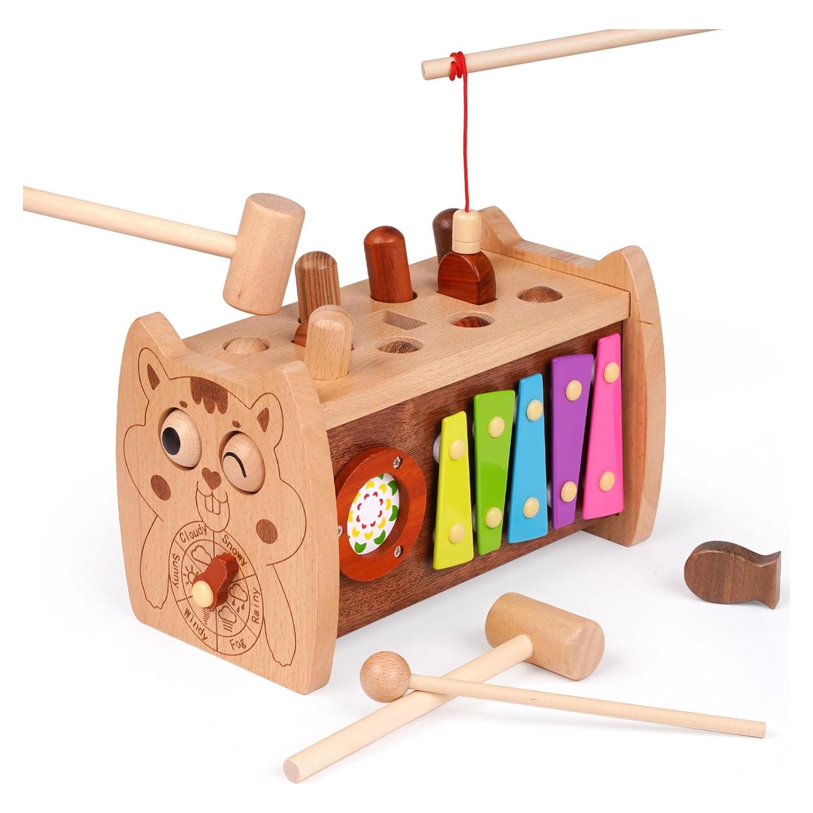 Juguete de Martilleo Montessori Agirlgle 6 en 1 para Niños