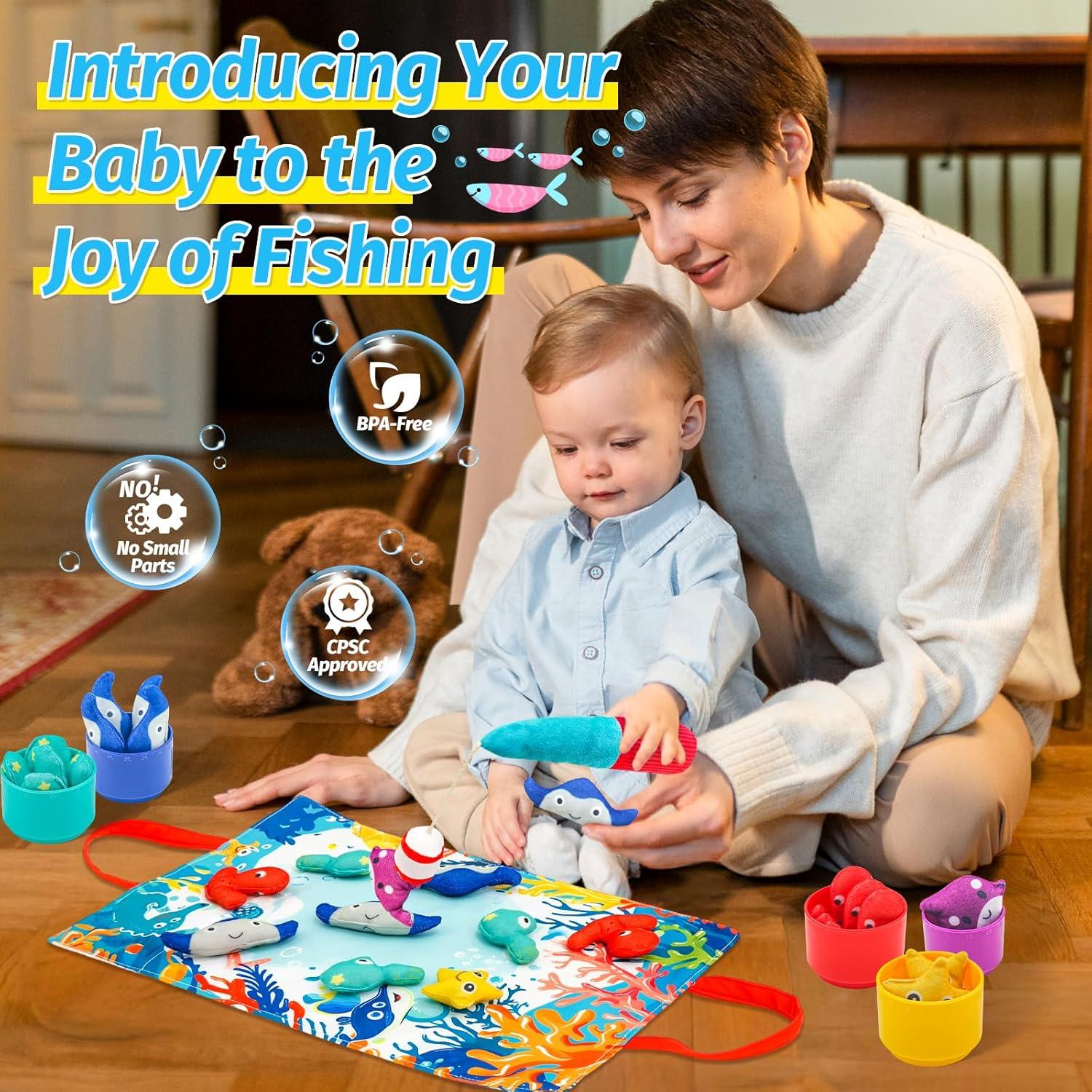 Juego de Pesca Montessori iKrto 23 Piezas para Niños 1-3 Años