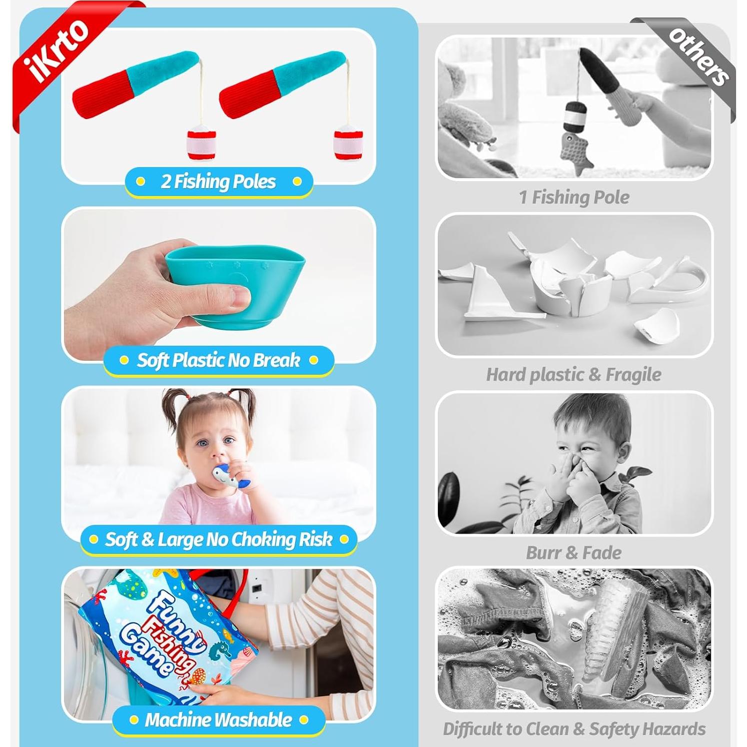 Juego de Pesca Montessori iKrto 23 Piezas para Niños 1-3 Años