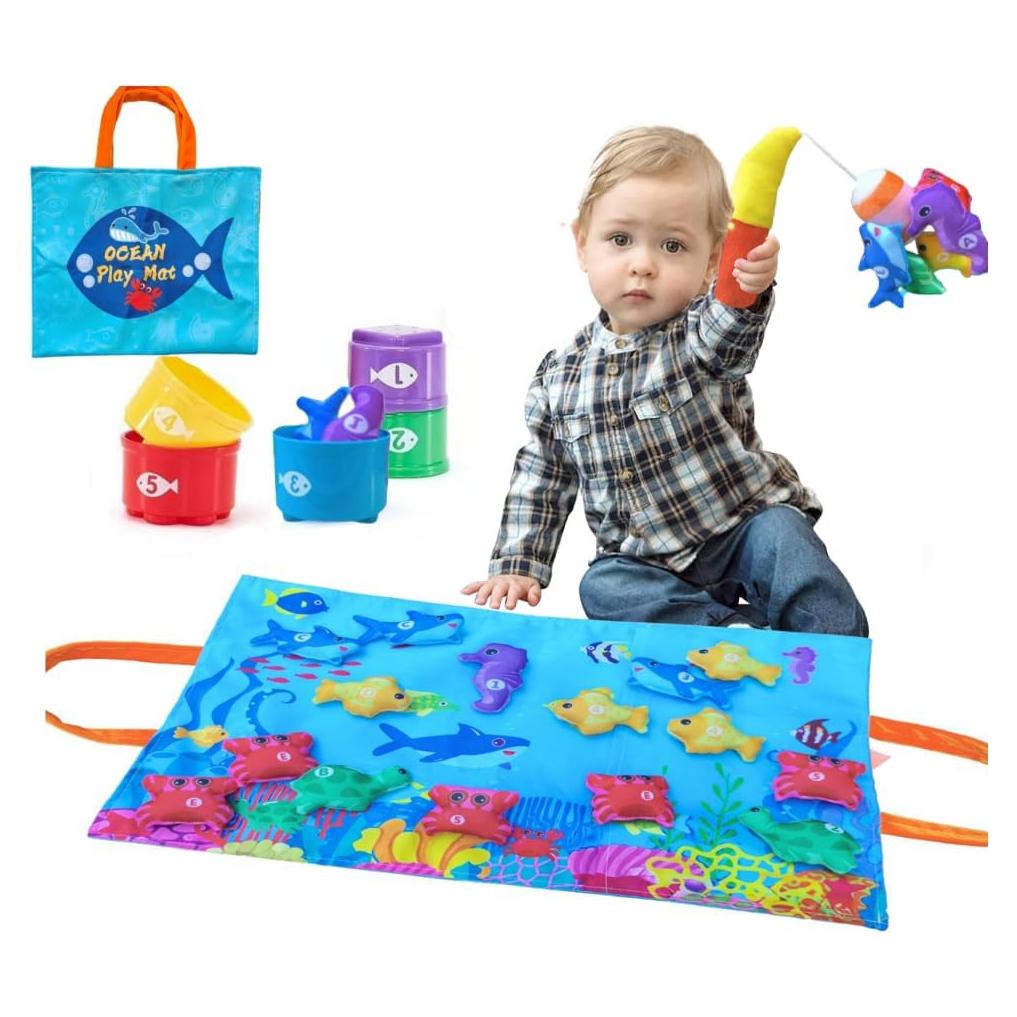 Juego de Pesca Montessori KALASU 22 Piezas para Niños 1-3 Años