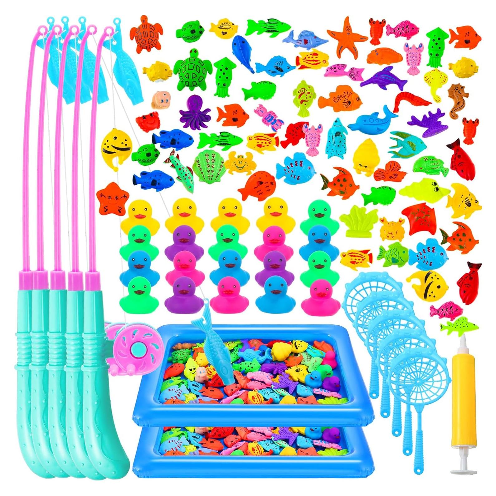 Juego de Pesca Magnética Leyndo 106 Pcs para Niños 3-6 Años