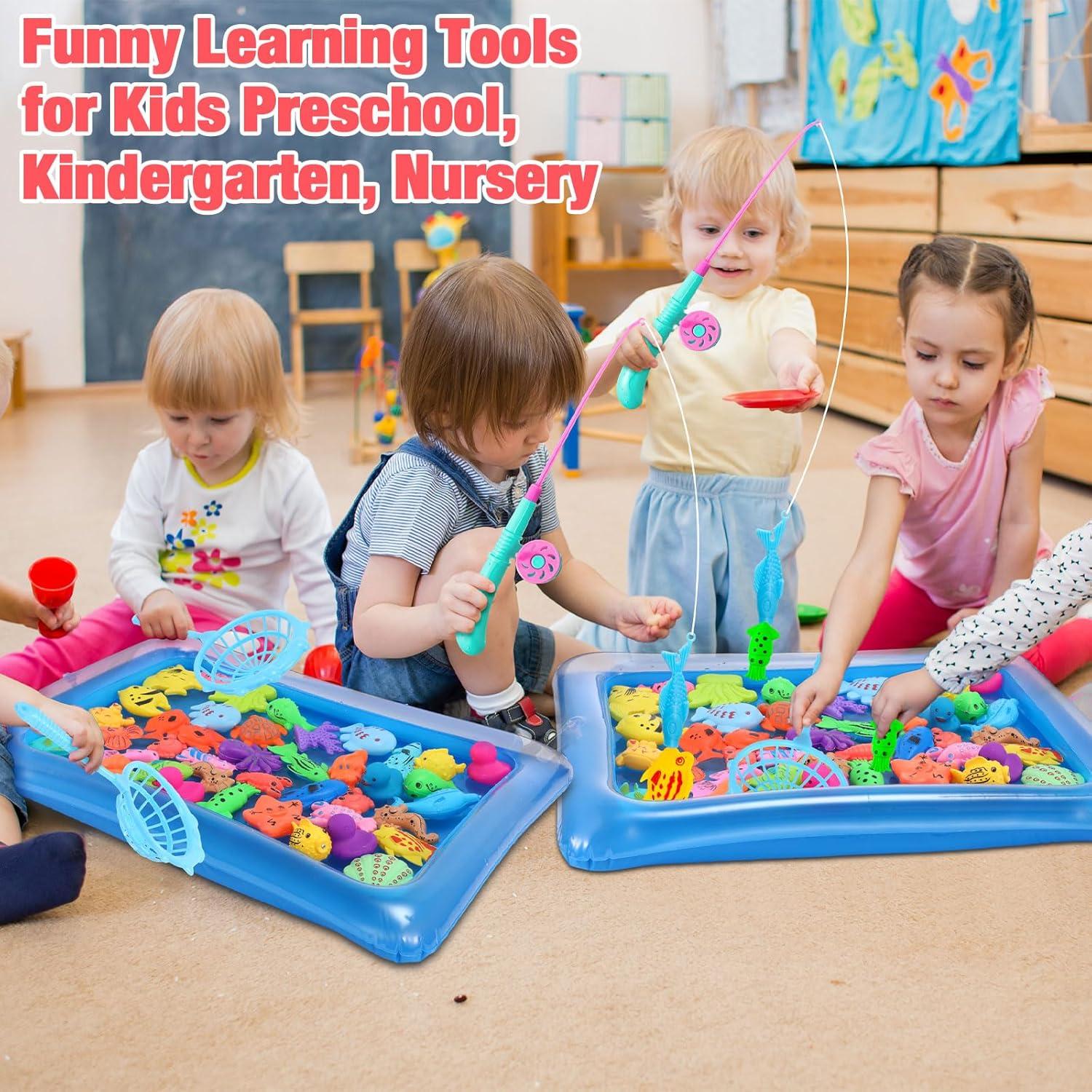 Juego de Pesca Magnética Leyndo 106 Pcs para Niños 3-6 Años