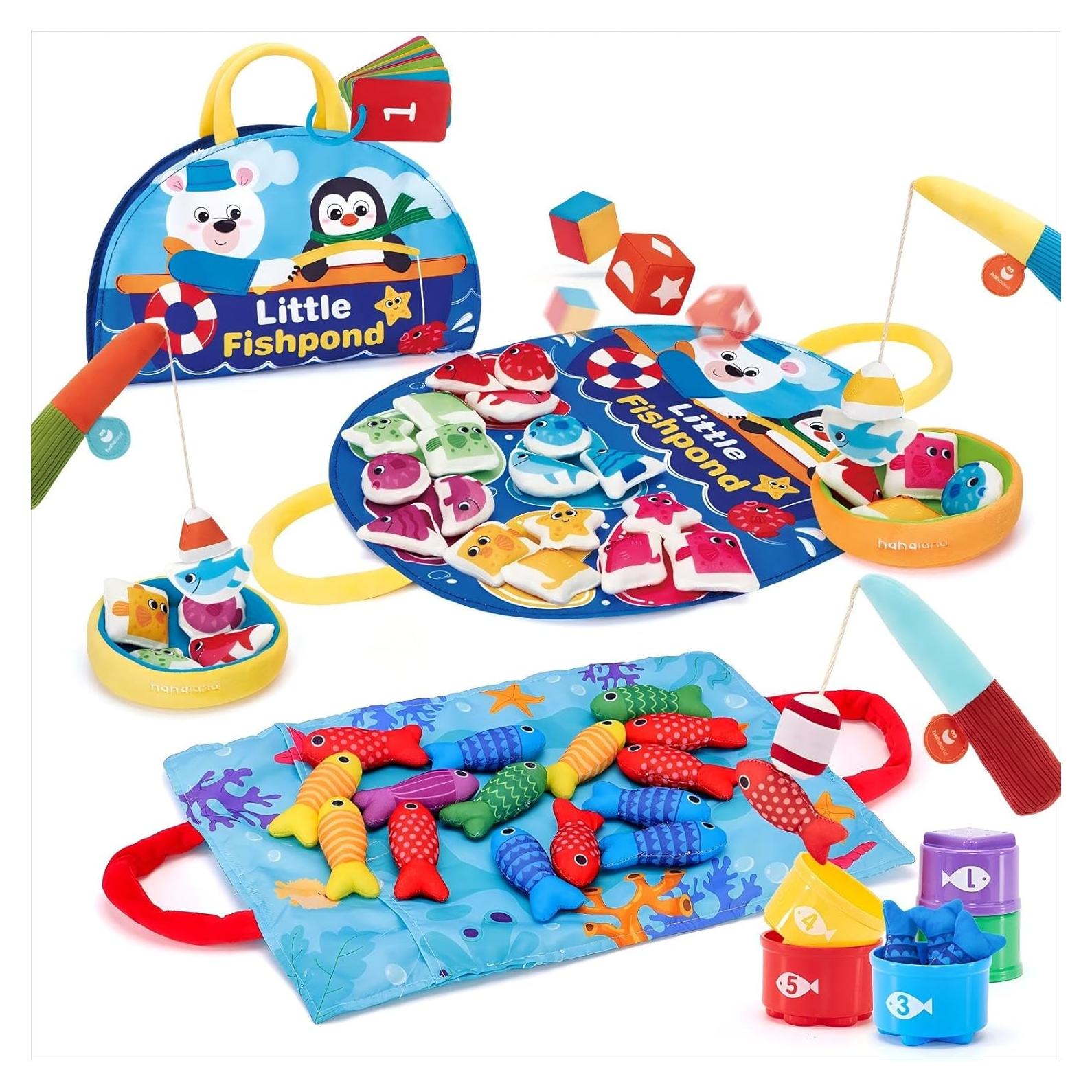 Juego de Pesca Montessori Hahaland con 22 Piezas y Tapete