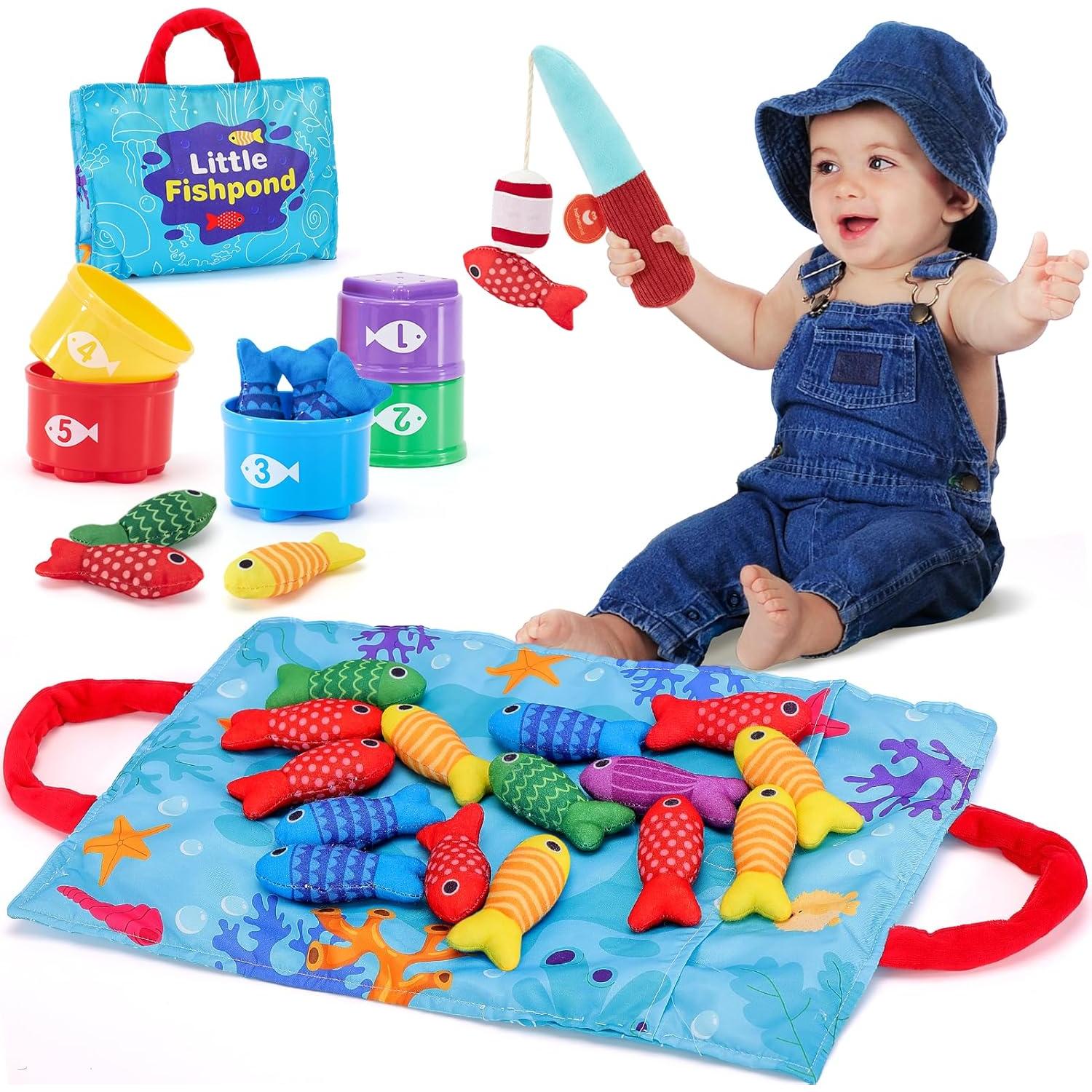 Juego de Pesca Montessori Hahaland con 22 Piezas y Tapete