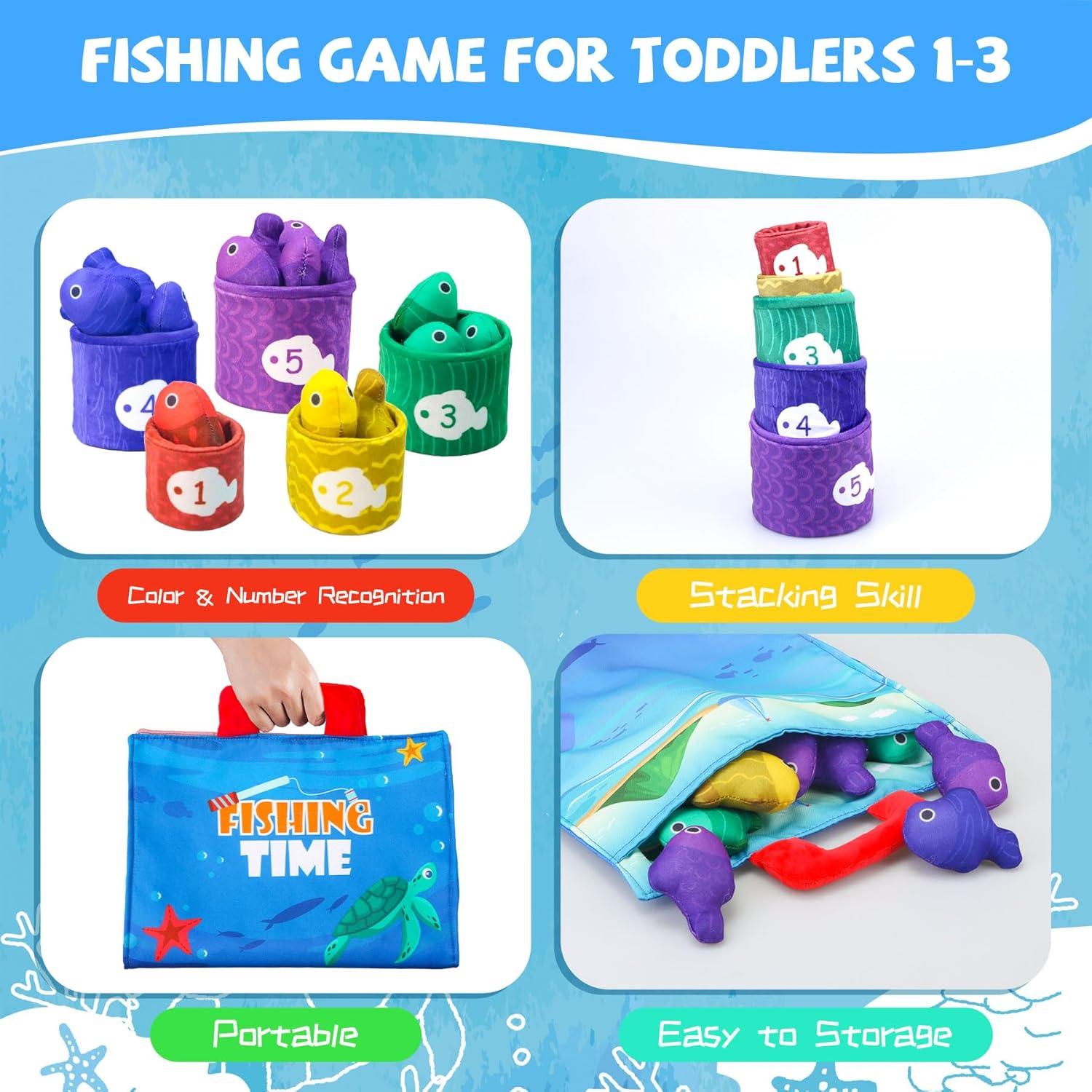 Juguetes Montessori Tooysea - Juego de Pesca y Clasificación 1-3 Años