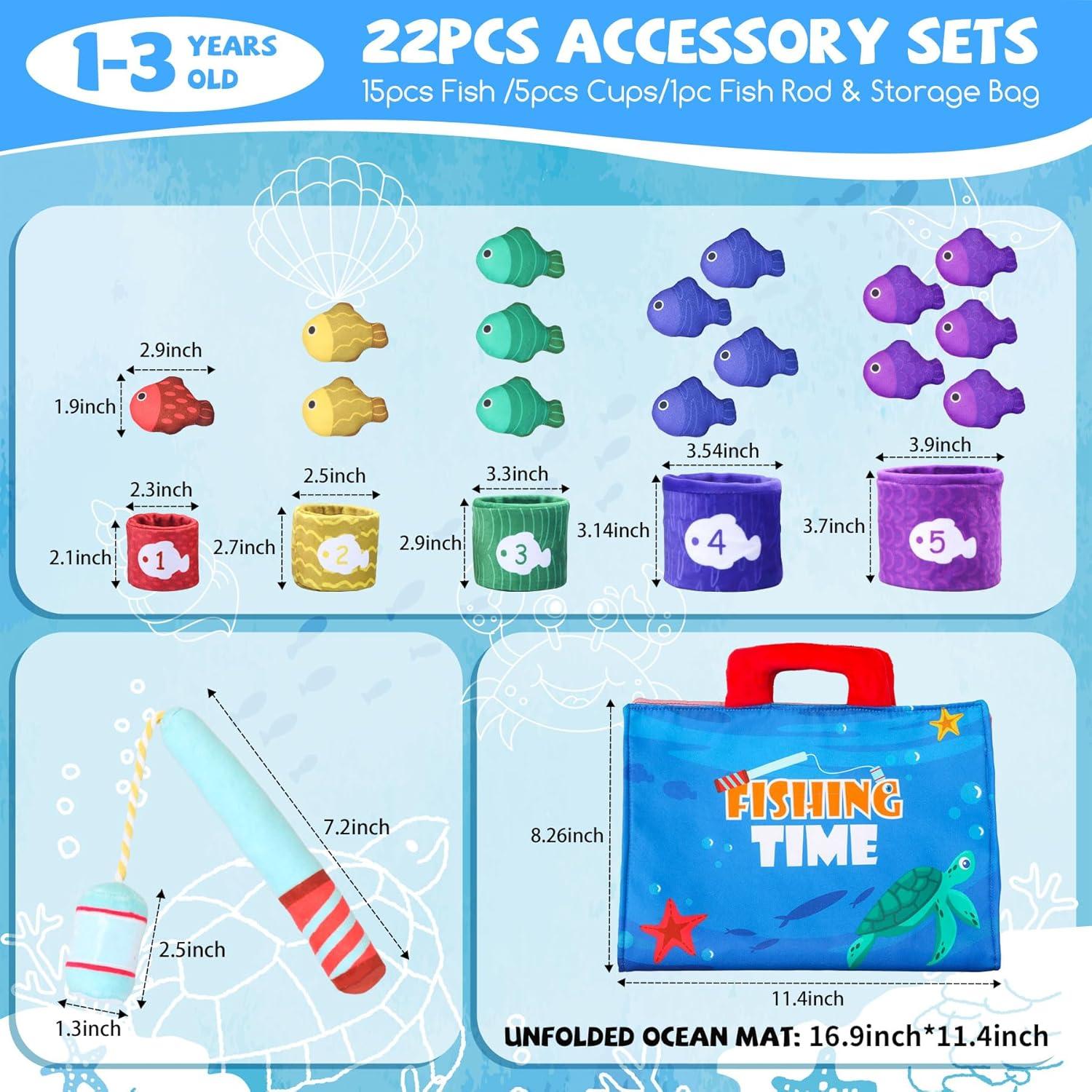 Juguetes Montessori Tooysea - Juego de Pesca y Clasificación 1-3 Años