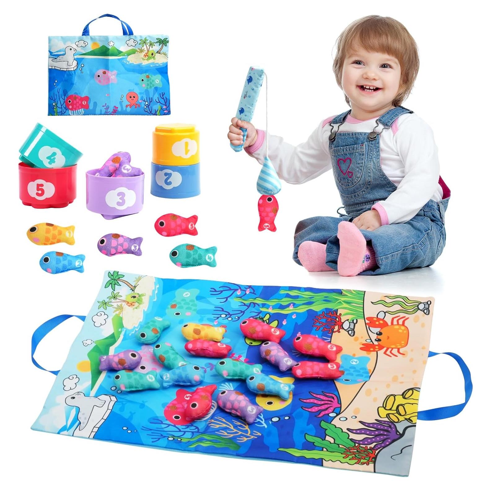 Juguetes Montessori Vichtop Juego de Pesca 22 Piezas 1-3 Años