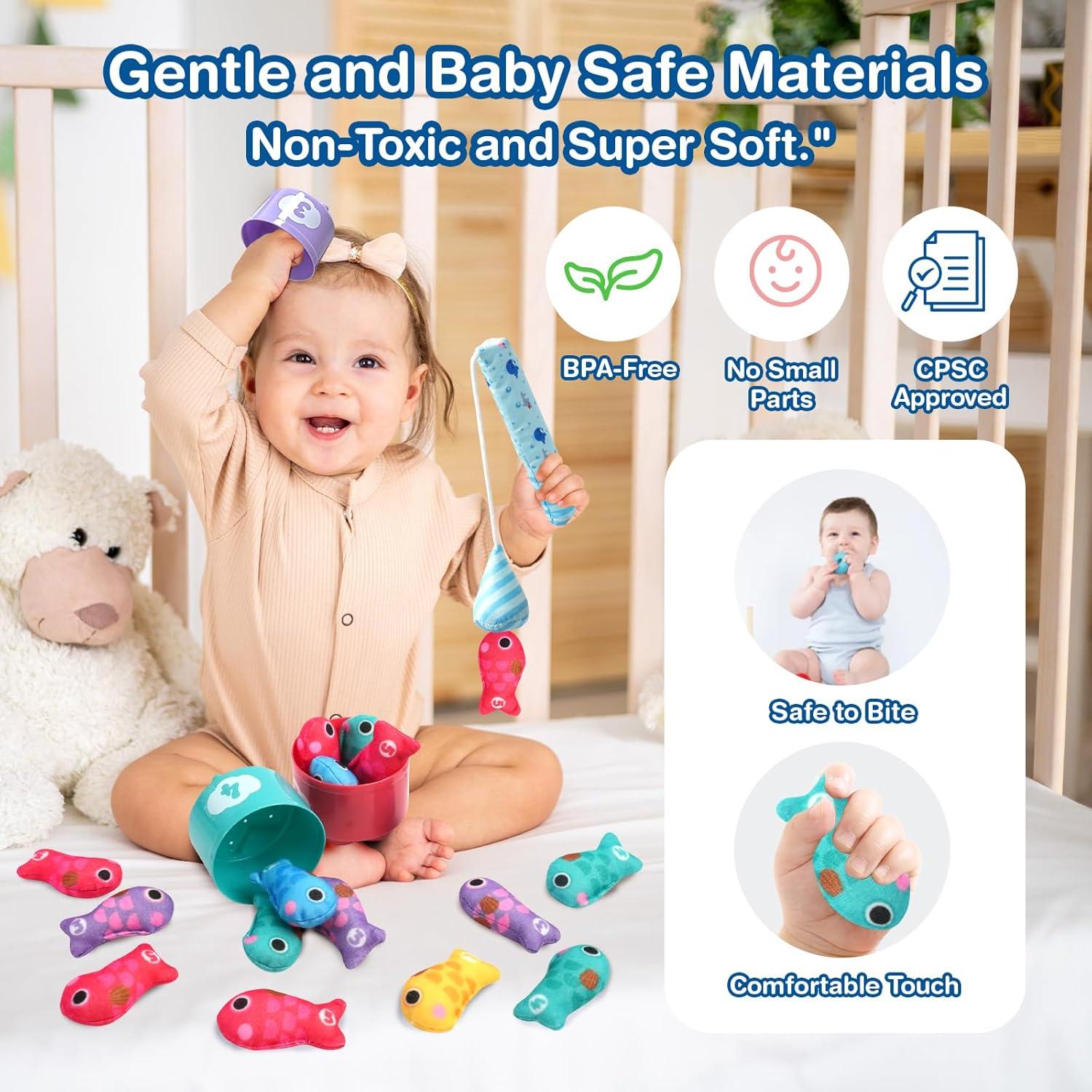 Juguetes Montessori Vichtop Juego de Pesca 22 Piezas 1-3 Años