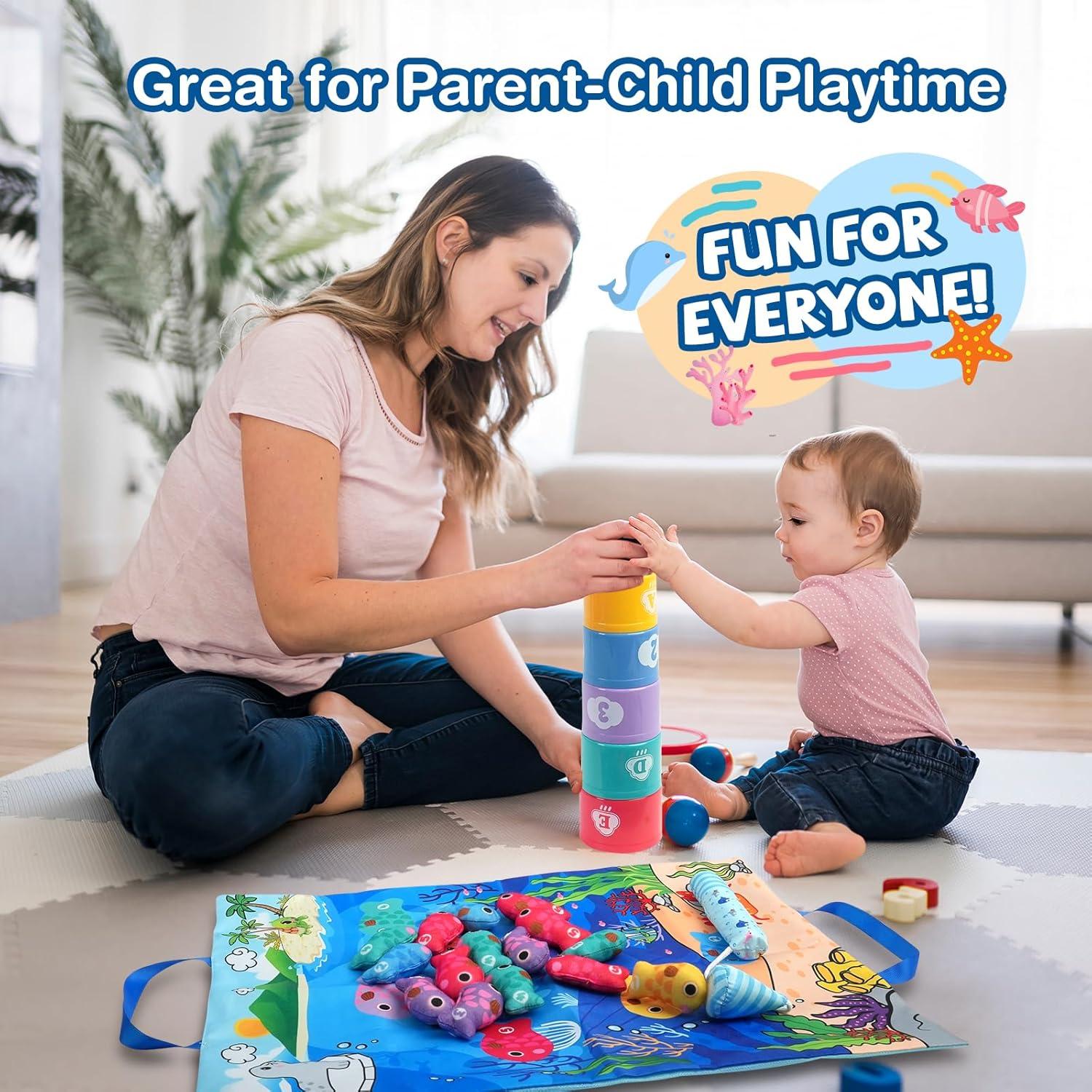 Juguetes Montessori Vichtop Juego de Pesca 22 Piezas 1-3 Años