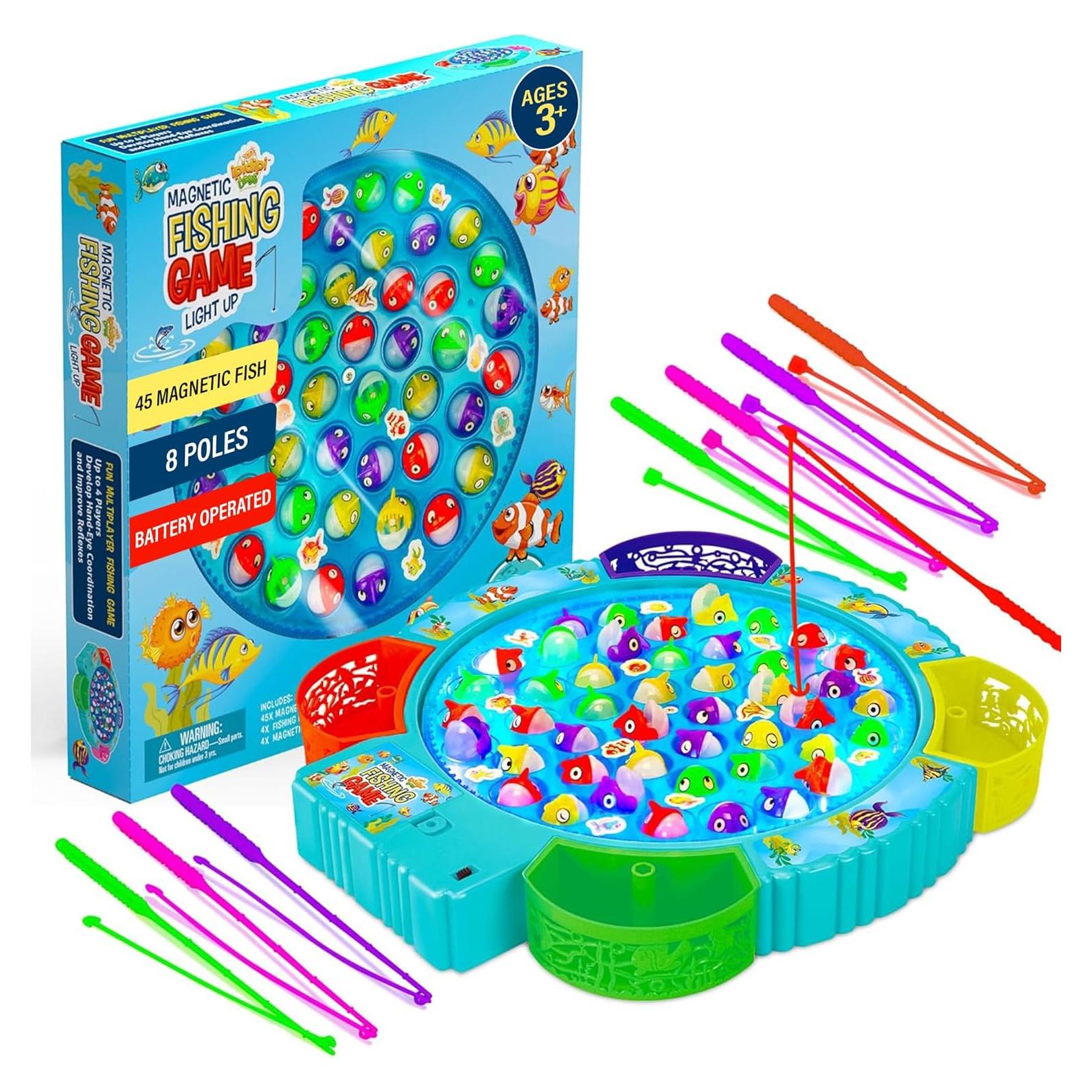 Juego de Pesca Magnética Ipidipi para Niños - 45 Peces, 8 Cañas