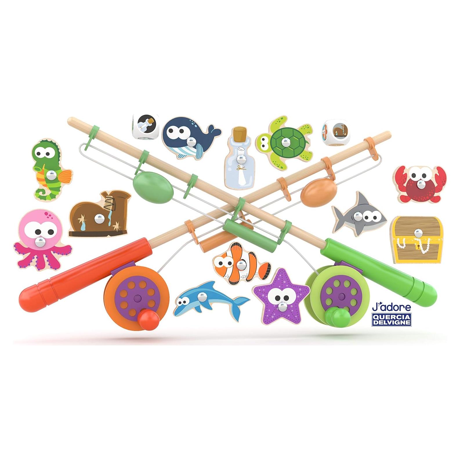 Juego de Pesca Magnético de Madera J'adore - 12 Piezas