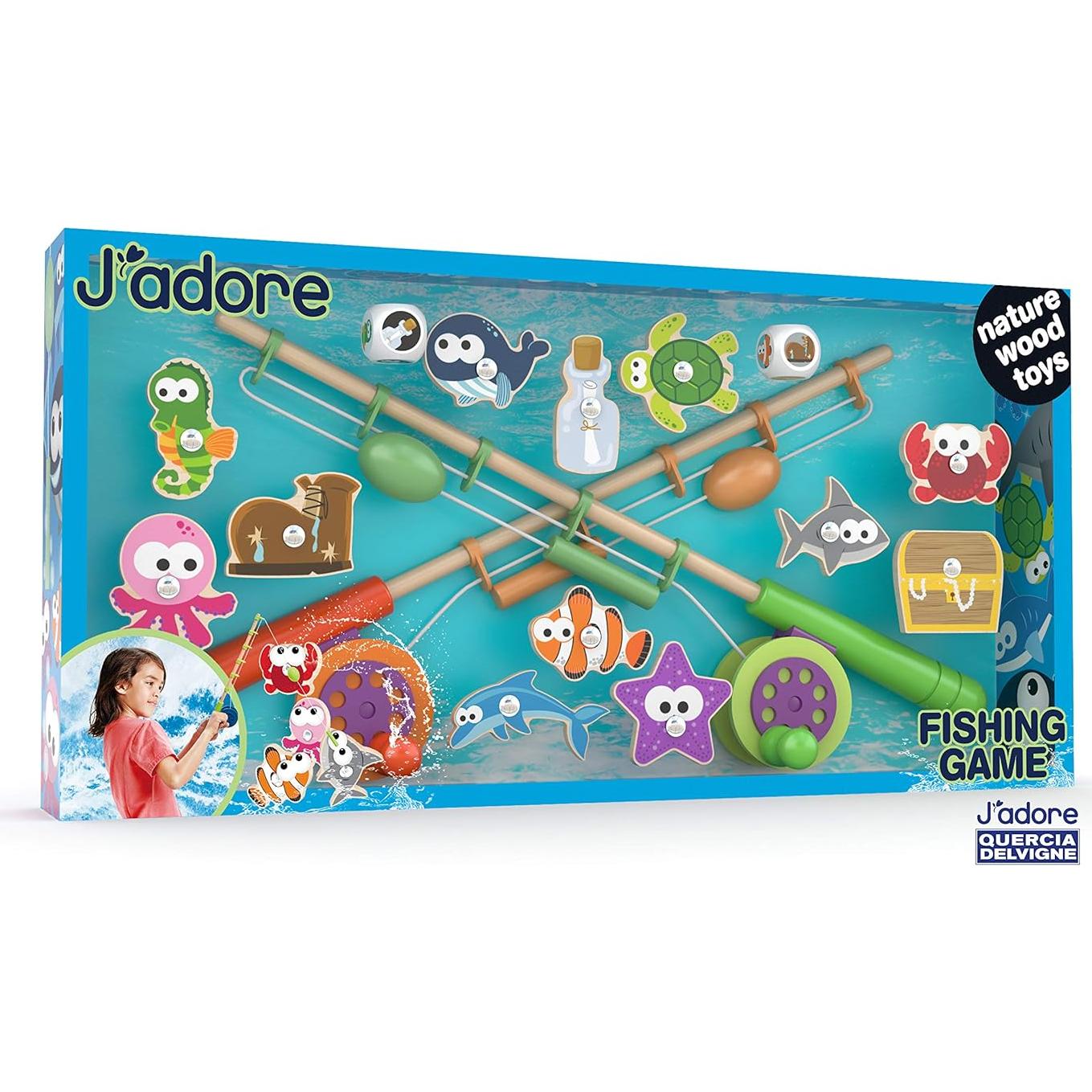 Juego de Pesca Magnético de Madera J'adore - 12 Piezas