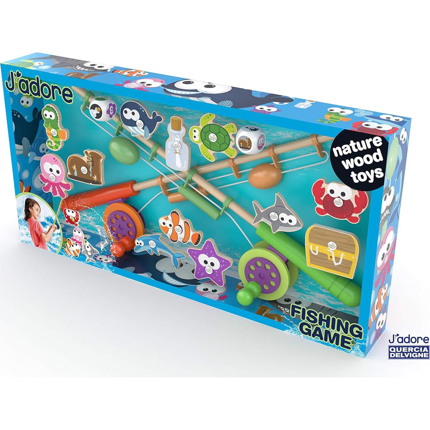 Juego de Pesca Magnético de Madera J'adore - 12 Piezas