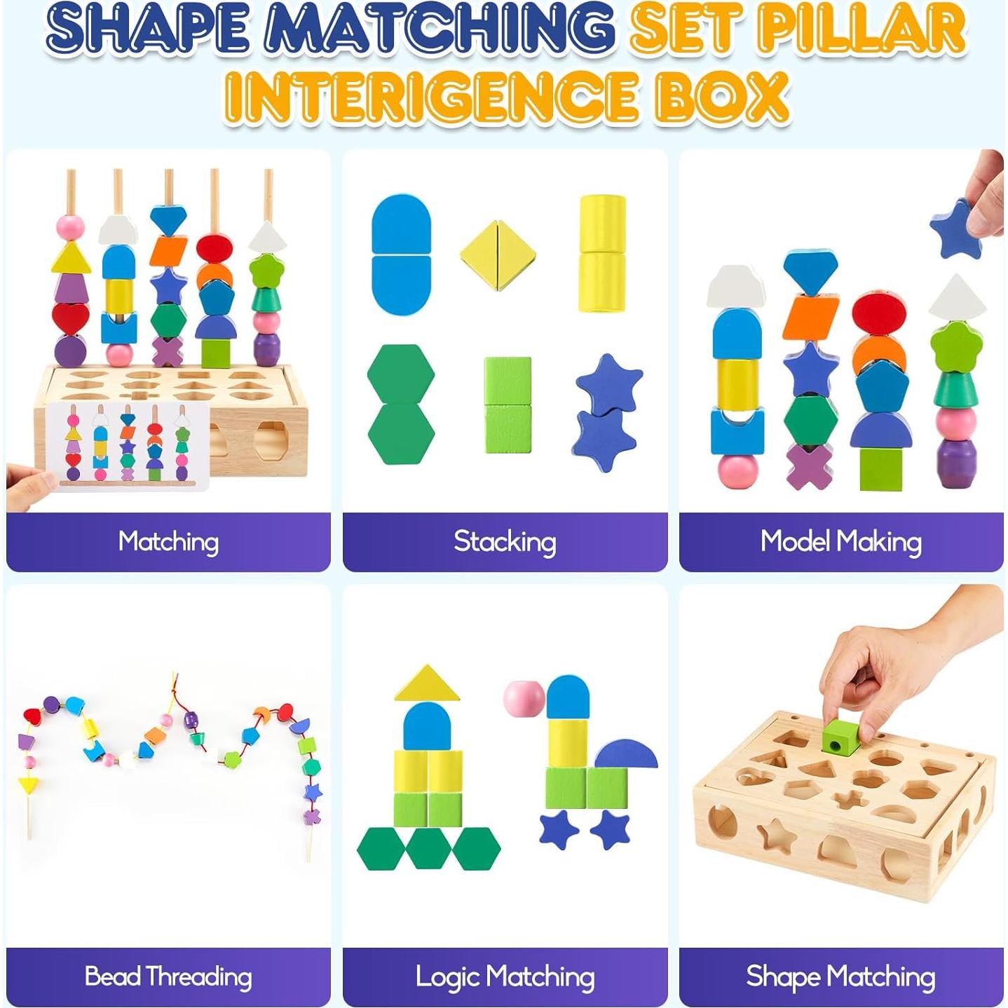 Juguetes de Madera Montessori ZGIMI 3 en 1 para Niños 3-5 Años