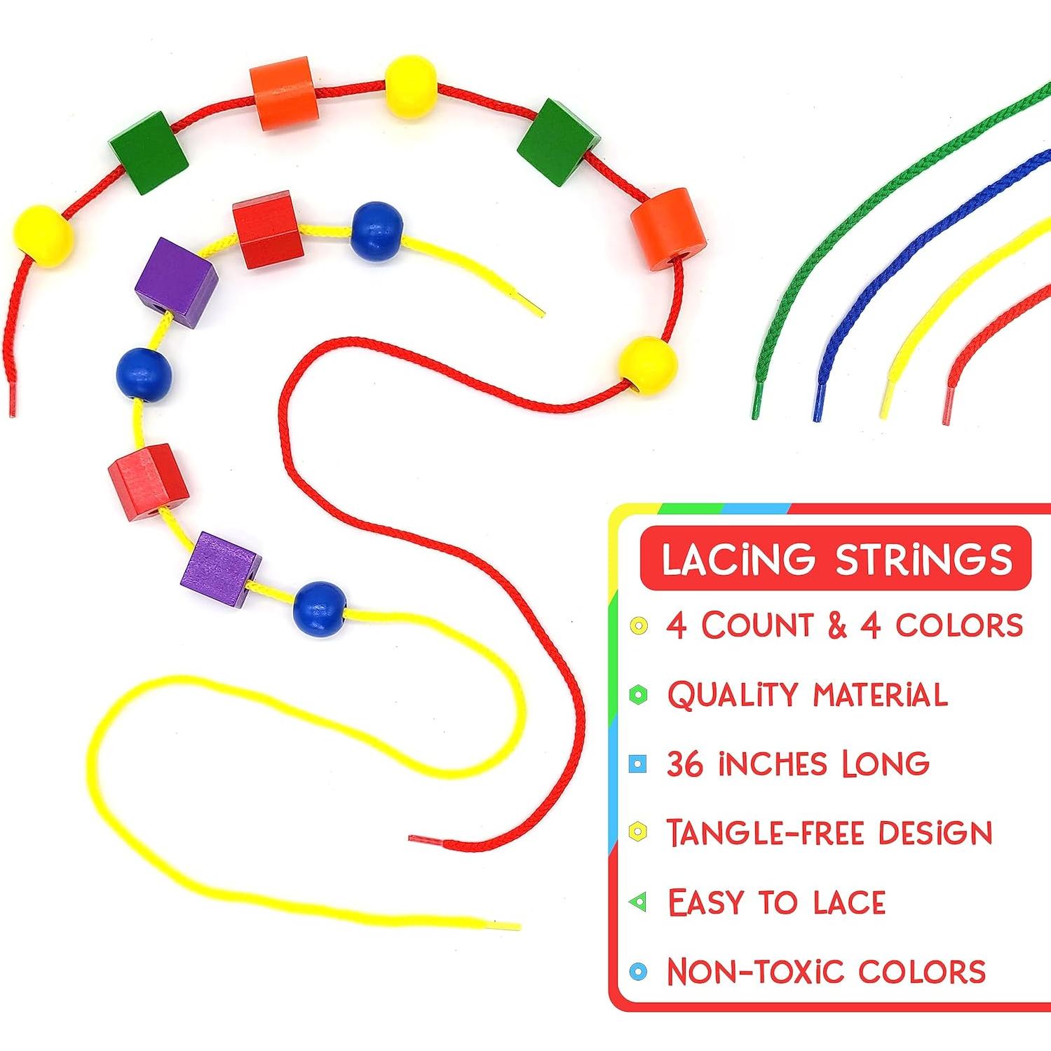 Set de Cuentas de Enhebrar de Madera LMC 125 Piezas 6 Colores
