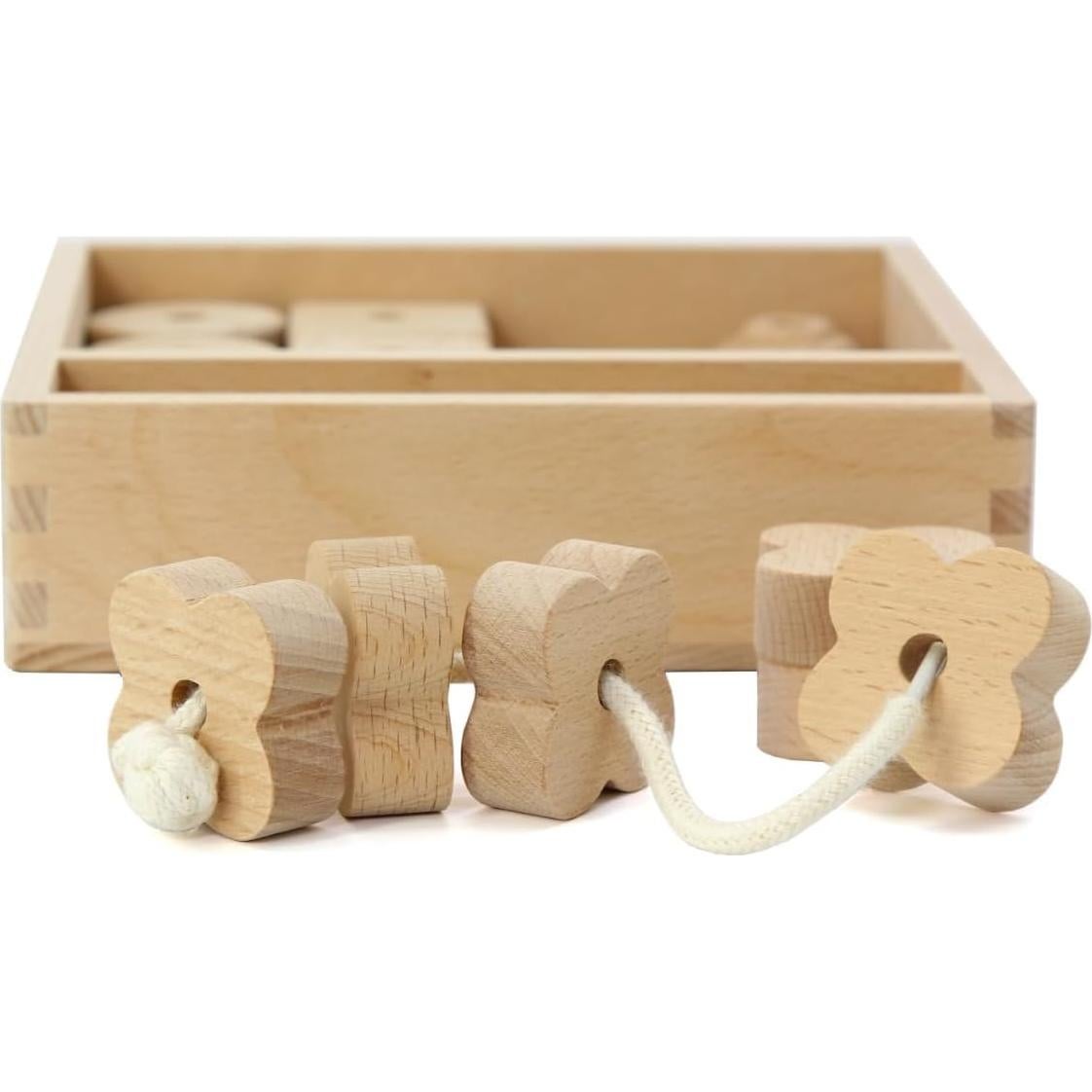 Kiddison Cuentas de Enhebrar de Madera Grande 27 Piezas