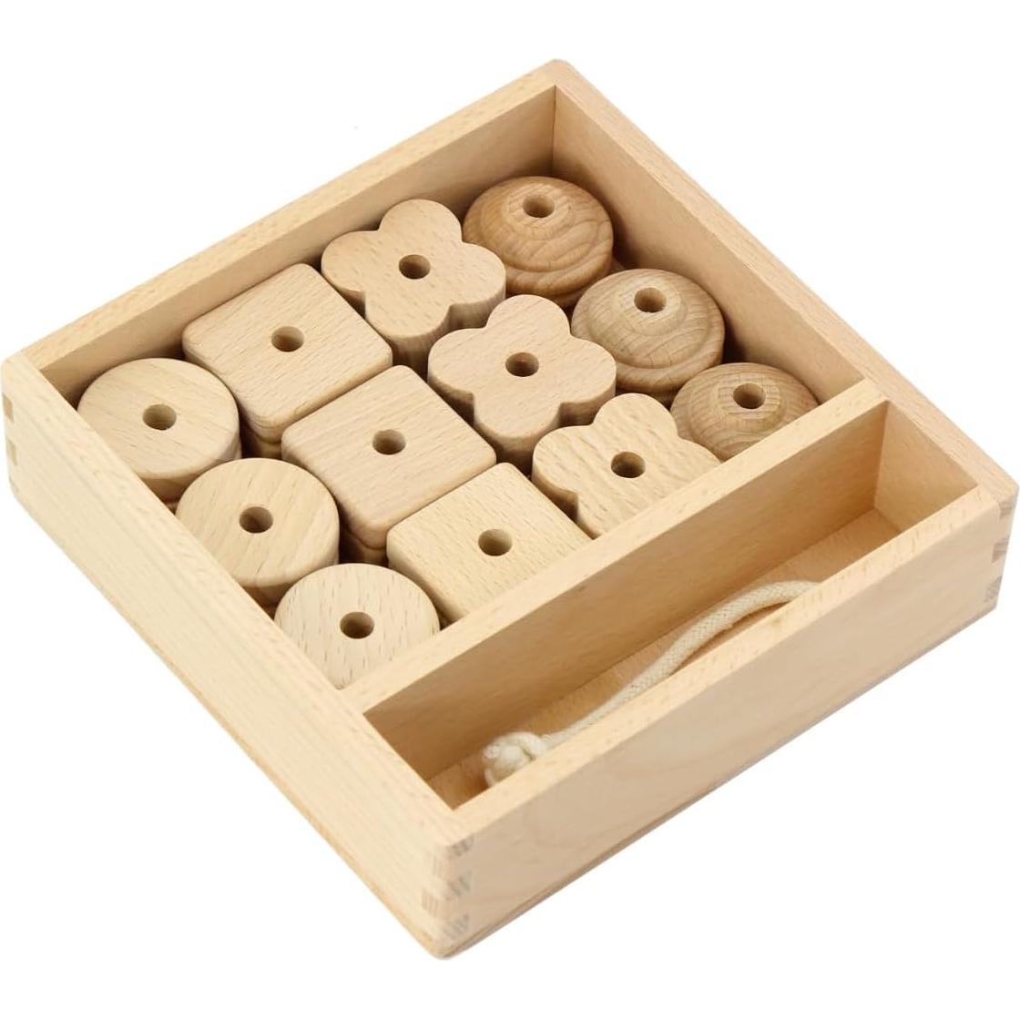 Kiddison Cuentas de Enhebrar de Madera Grande 27 Piezas