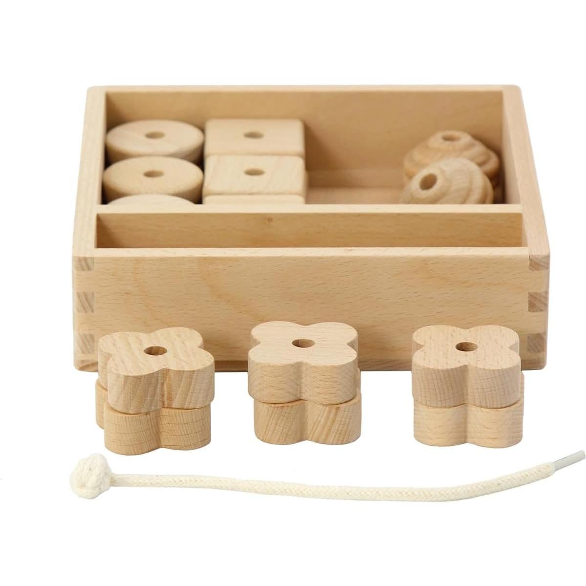 Kiddison Cuentas de Enhebrar de Madera Grande 27 Piezas