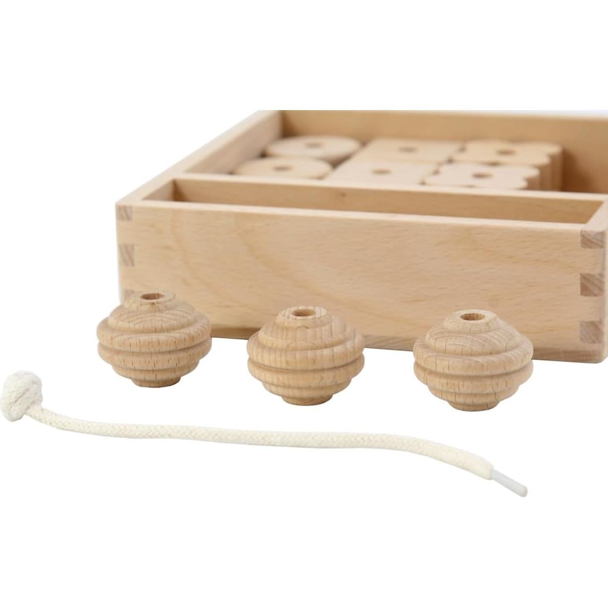 Kiddison Cuentas de Enhebrar de Madera Grande 27 Piezas