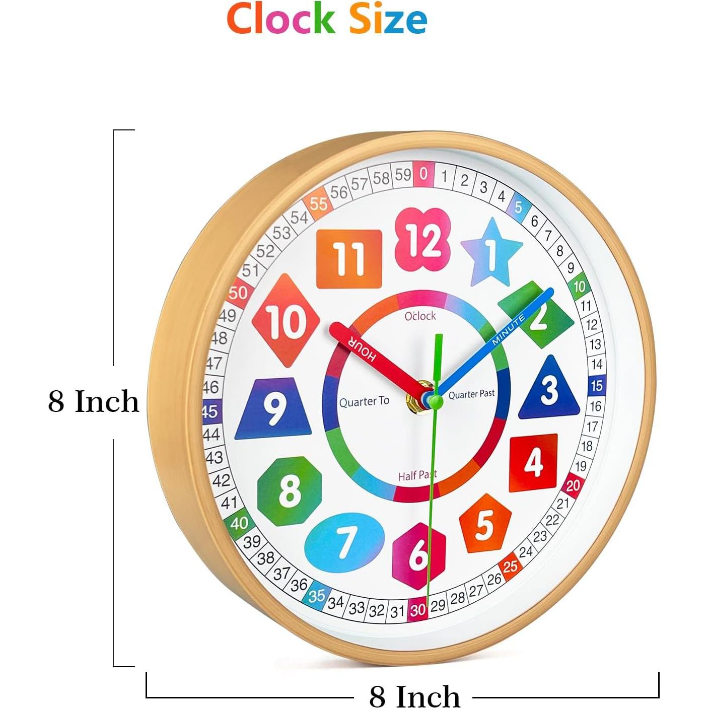 Reloj de Pared Silencioso AIRUIFU 20.32 cm Multicolor