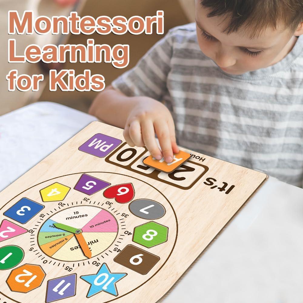 Reloj Interactivo de Aprendizaje Mondily para Niños 30x38 cm