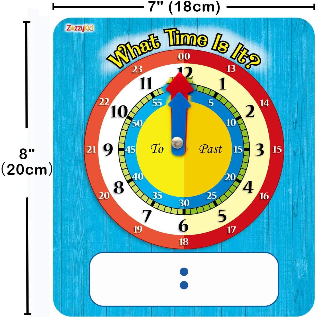Reloj Analógico de Aprendizaje ZazzyKid - 5 Unidades para Niños