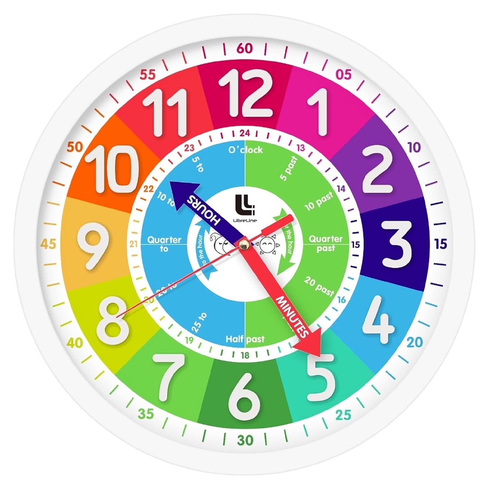 Reloj de Pared Colorido LibreLine 30.48 cm Silencioso