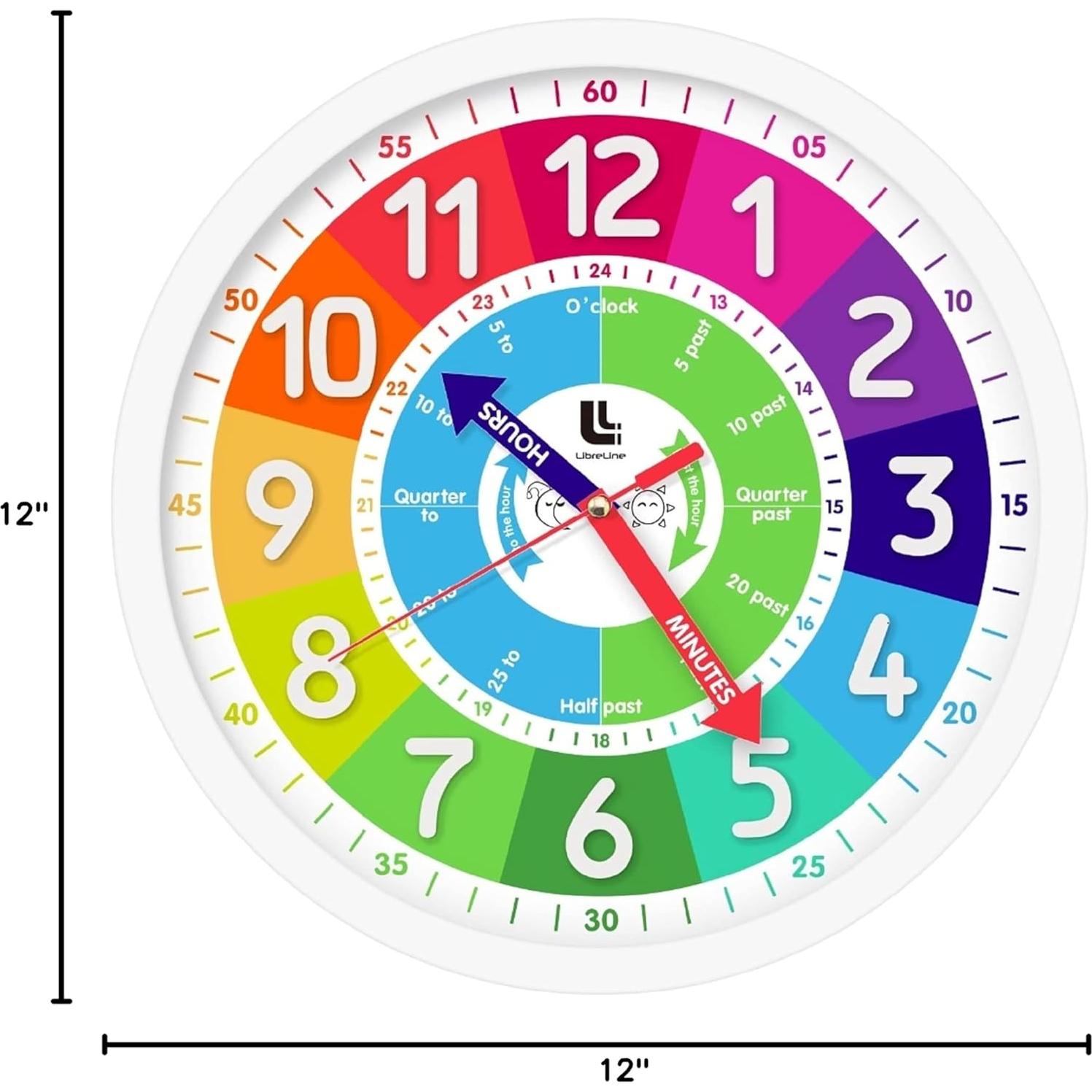 Reloj de Pared Colorido LibreLine 30.48 cm Silencioso