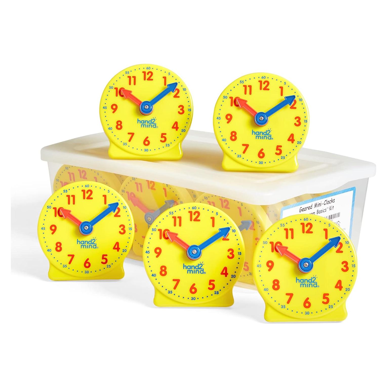 Kit de Relojes de Aprendizaje hand2mind 24 Piezas 10.16 cm