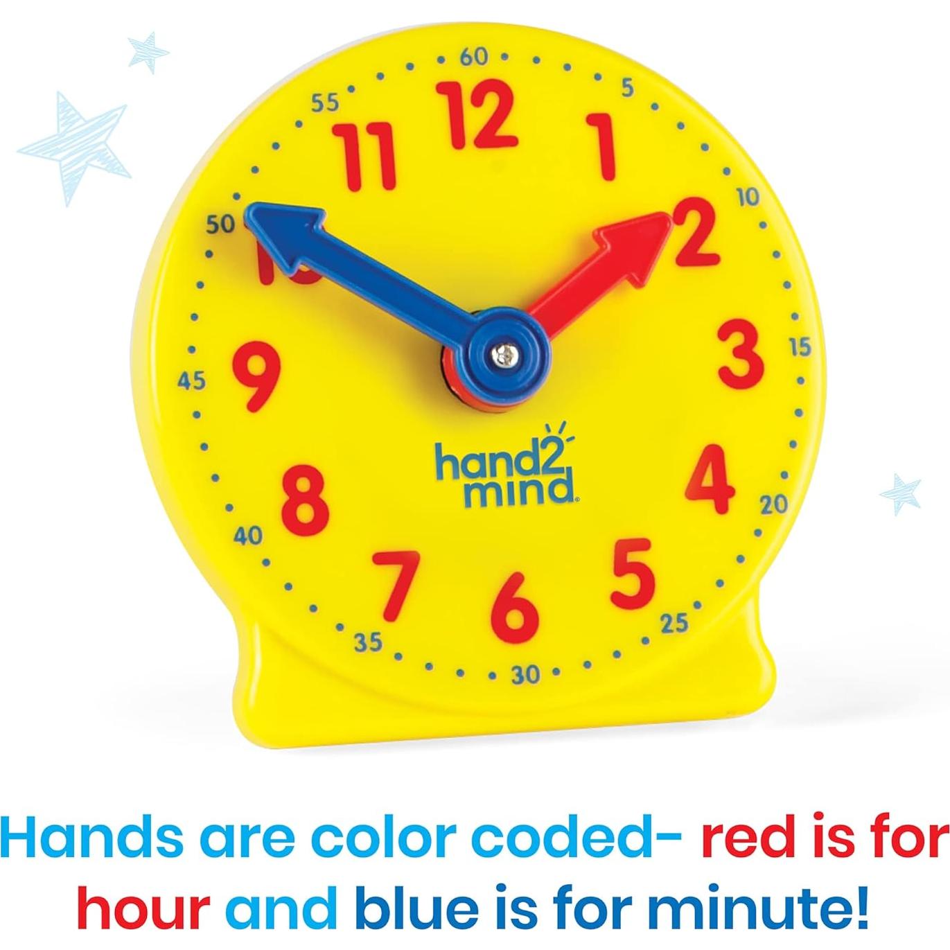 Kit de Relojes de Aprendizaje hand2mind 24 Piezas 10.16 cm