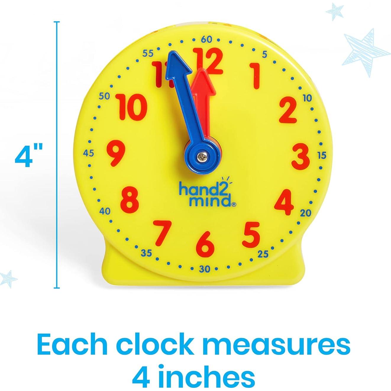 Kit de Relojes de Aprendizaje hand2mind 24 Piezas 10.16 cm