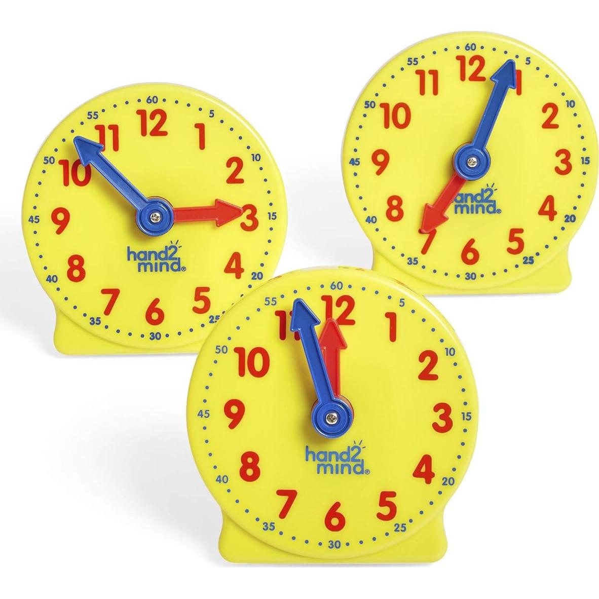 Kit de Relojes de Aprendizaje hand2mind 24 Piezas 10.16 cm