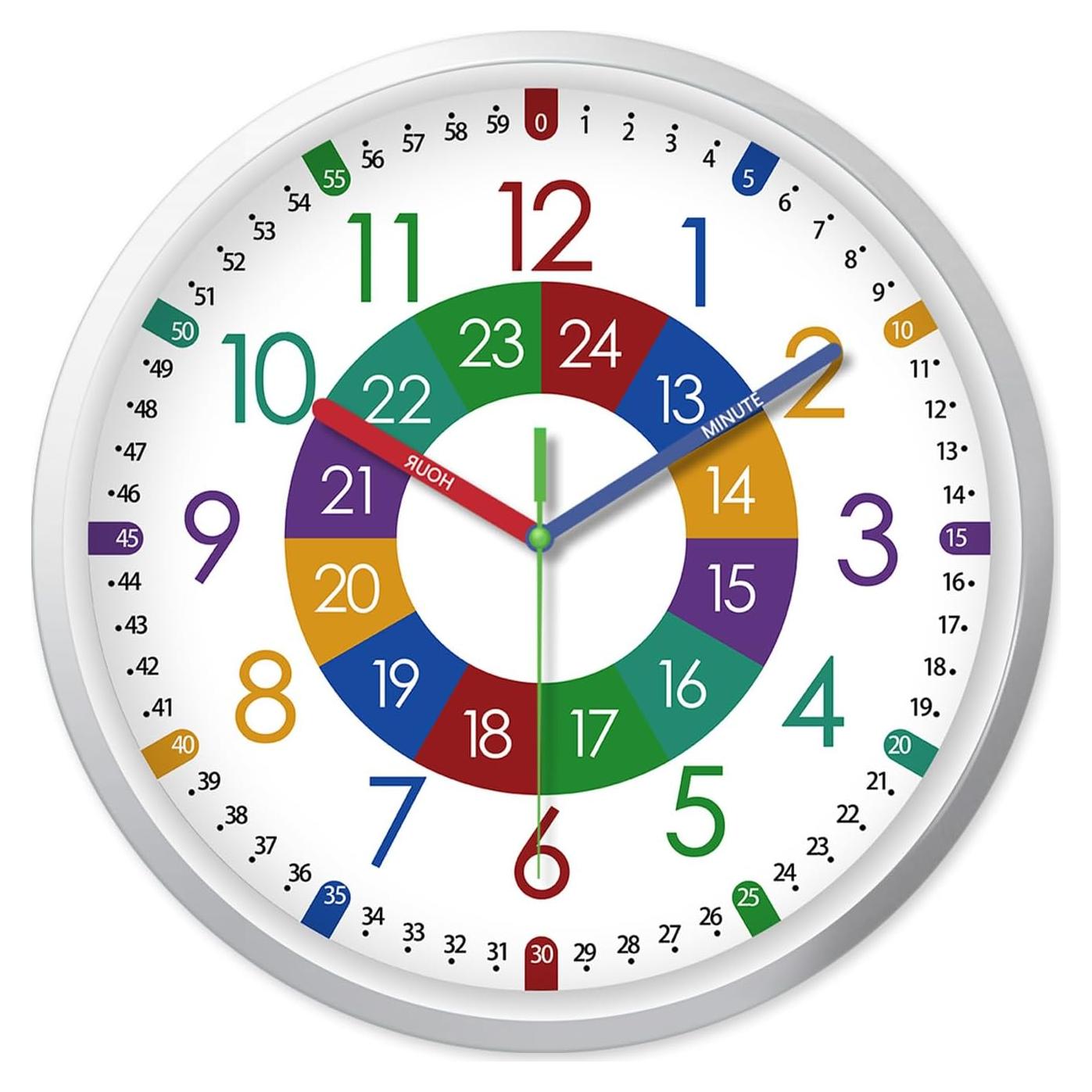 Reloj de Aprendizaje XFM Silencioso 20.32 cm para Niños
