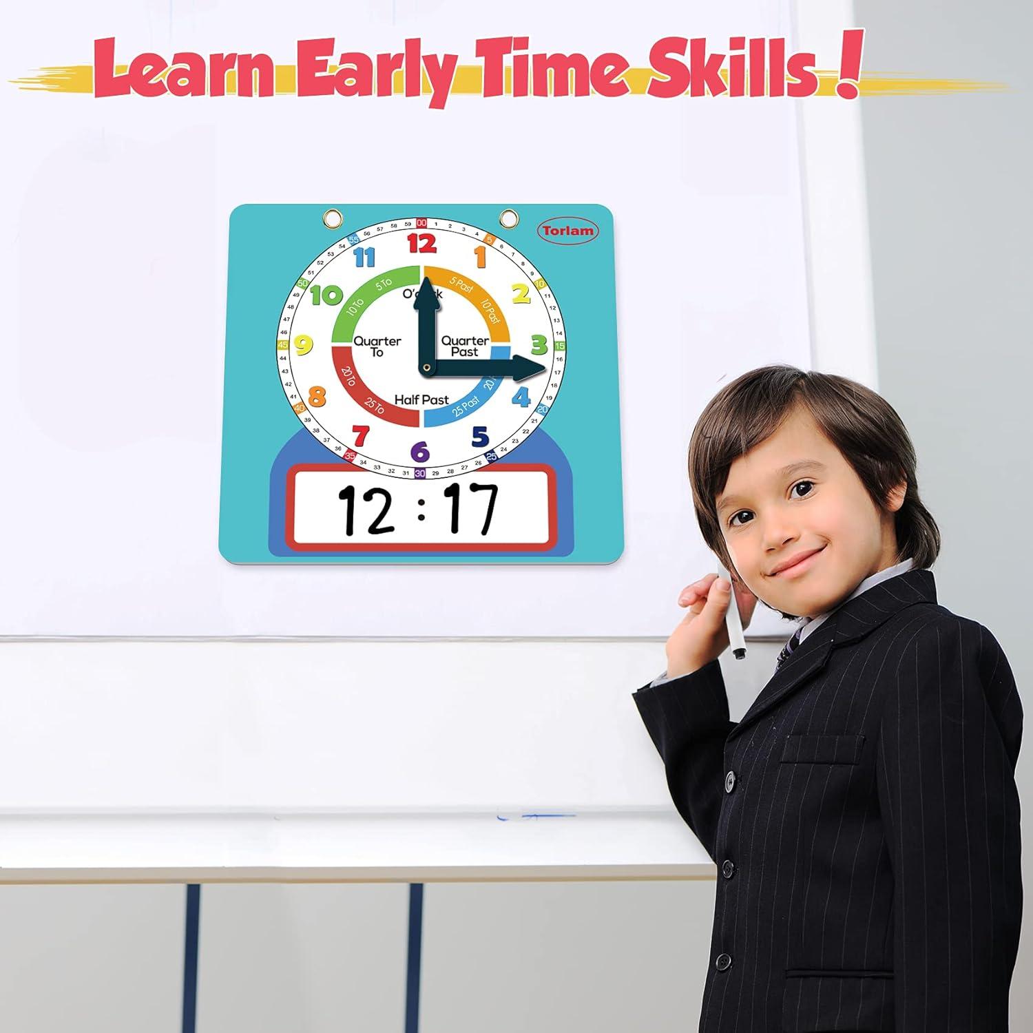 Reloj de Aprendizaje Magnético Torlam 30.48 cm Escribible