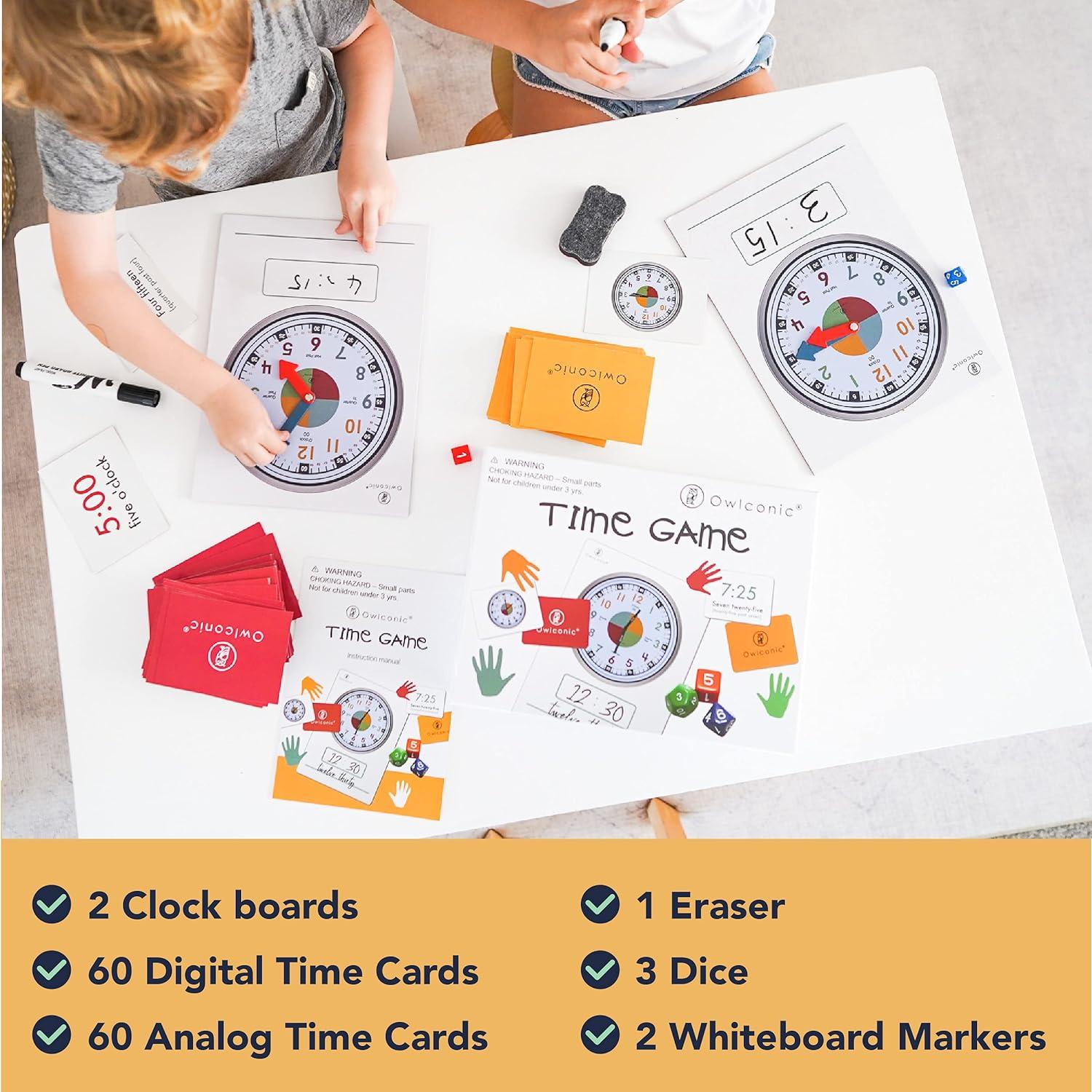Juego Didáctico de Tiempo OWLCONIC - 128 Piezas para Niños