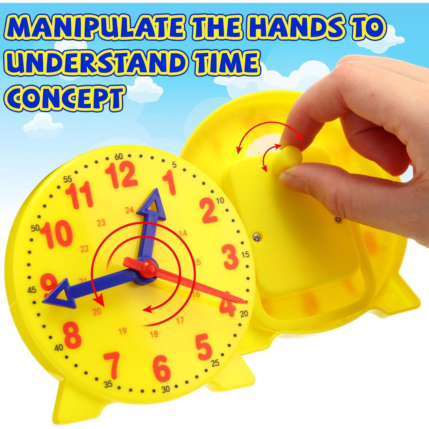 Kit de Reloj de Enseñanza Batiyeer 24 Piezas 10 cm Amarillo