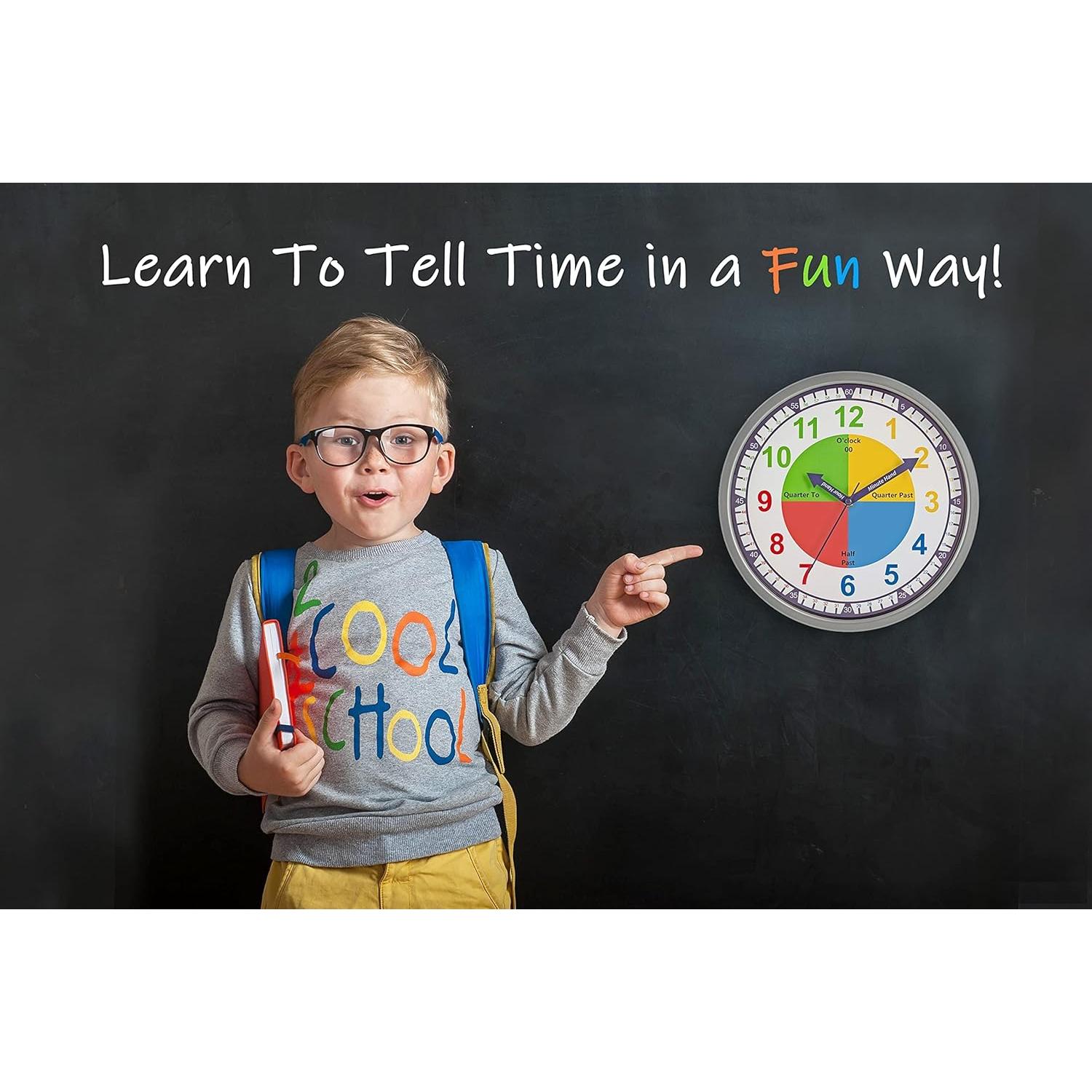 Reloj de Pared Colorido 30 cm Bernhard para Niños Silencioso