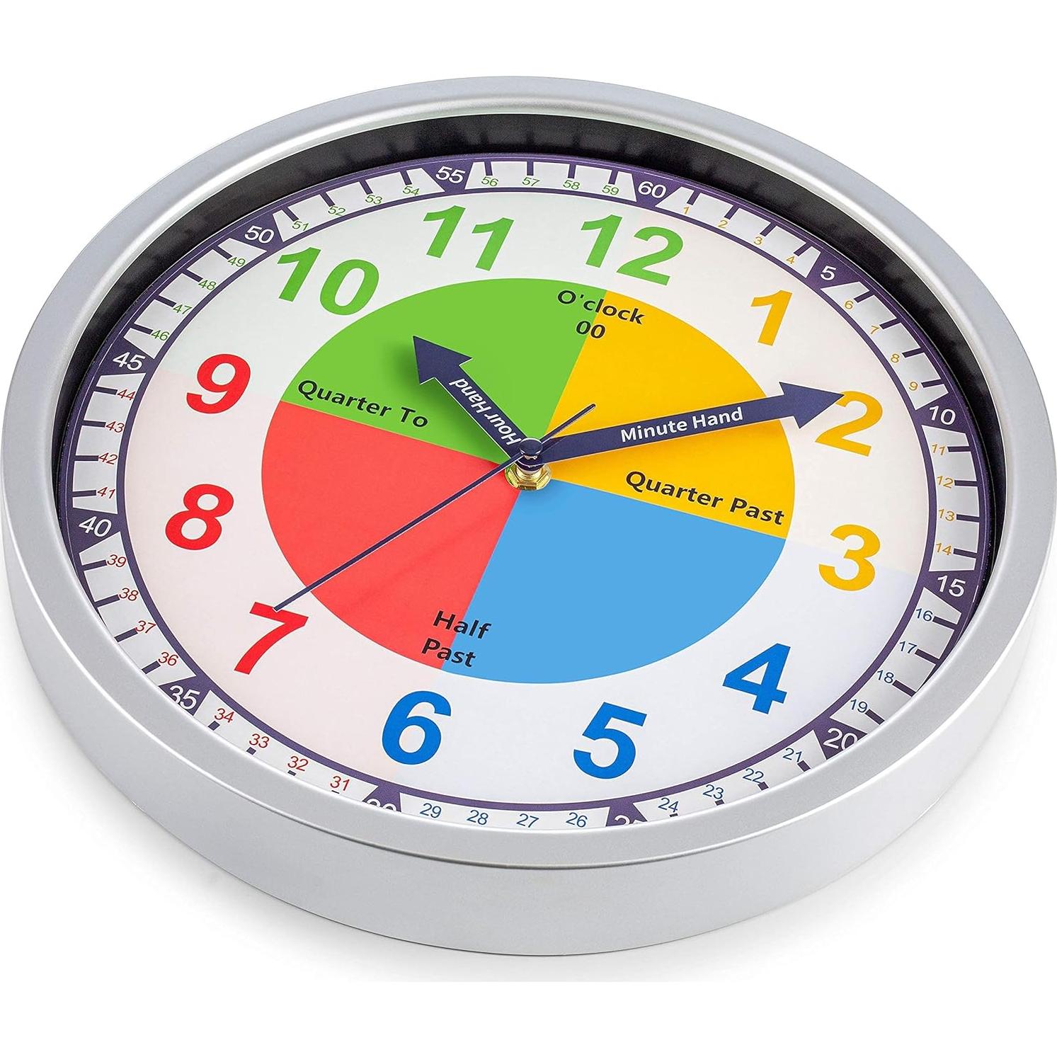 Reloj de Pared Colorido 30 cm Bernhard para Niños Silencioso