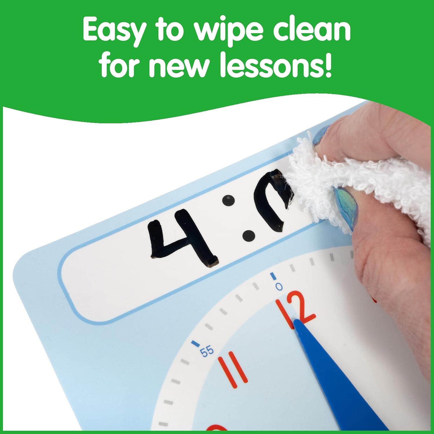 Conjunto de Reloj de Aprendizaje Edx Education | 8 Tarjetas Doble Cara y 25 Didácticas