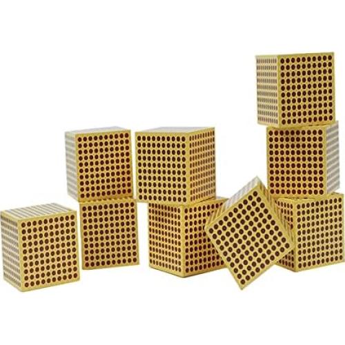 Juguetes Montessori 9 Cubos de Madera para Niños 3-4 Años