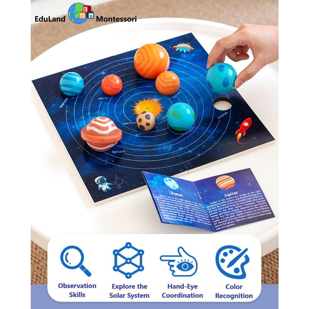 Modelo de Tablero de Madera Sistema Solar EduLand Montessori