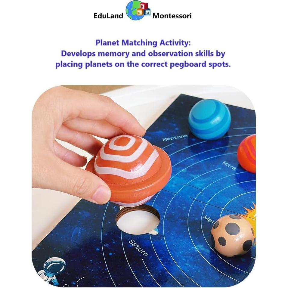 Modelo de Tablero de Madera Sistema Solar EduLand Montessori