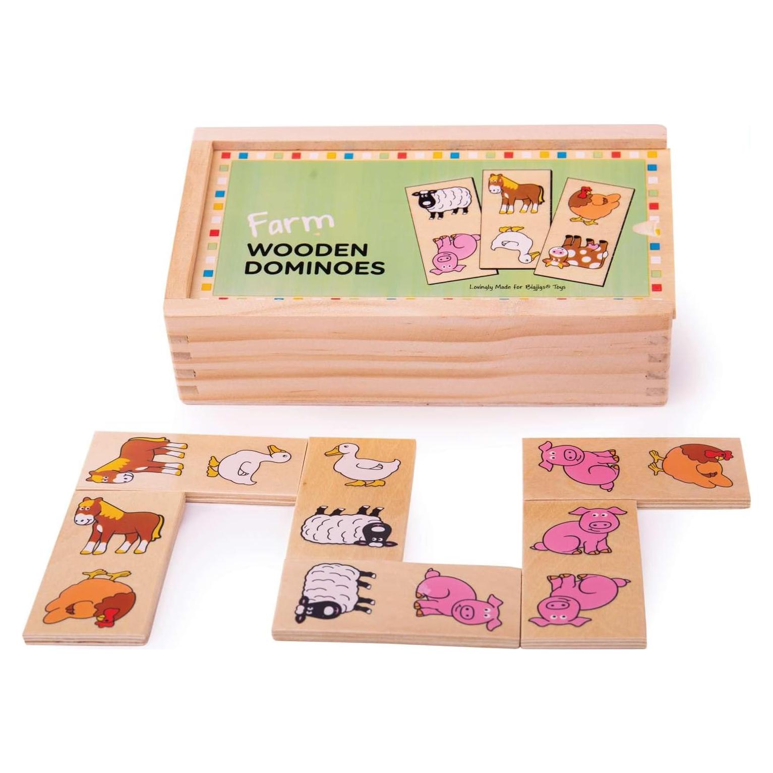 Dominó de Granja Bigjigs Toys - 28 Piezas de Madera
