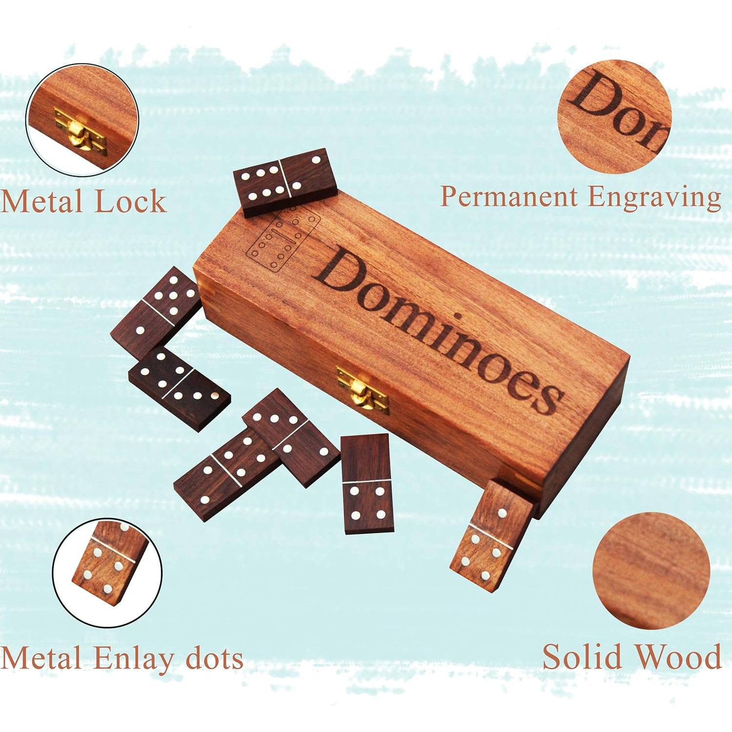 Juego de Dominó de Madera T one con 28 Fichas Doble Seis