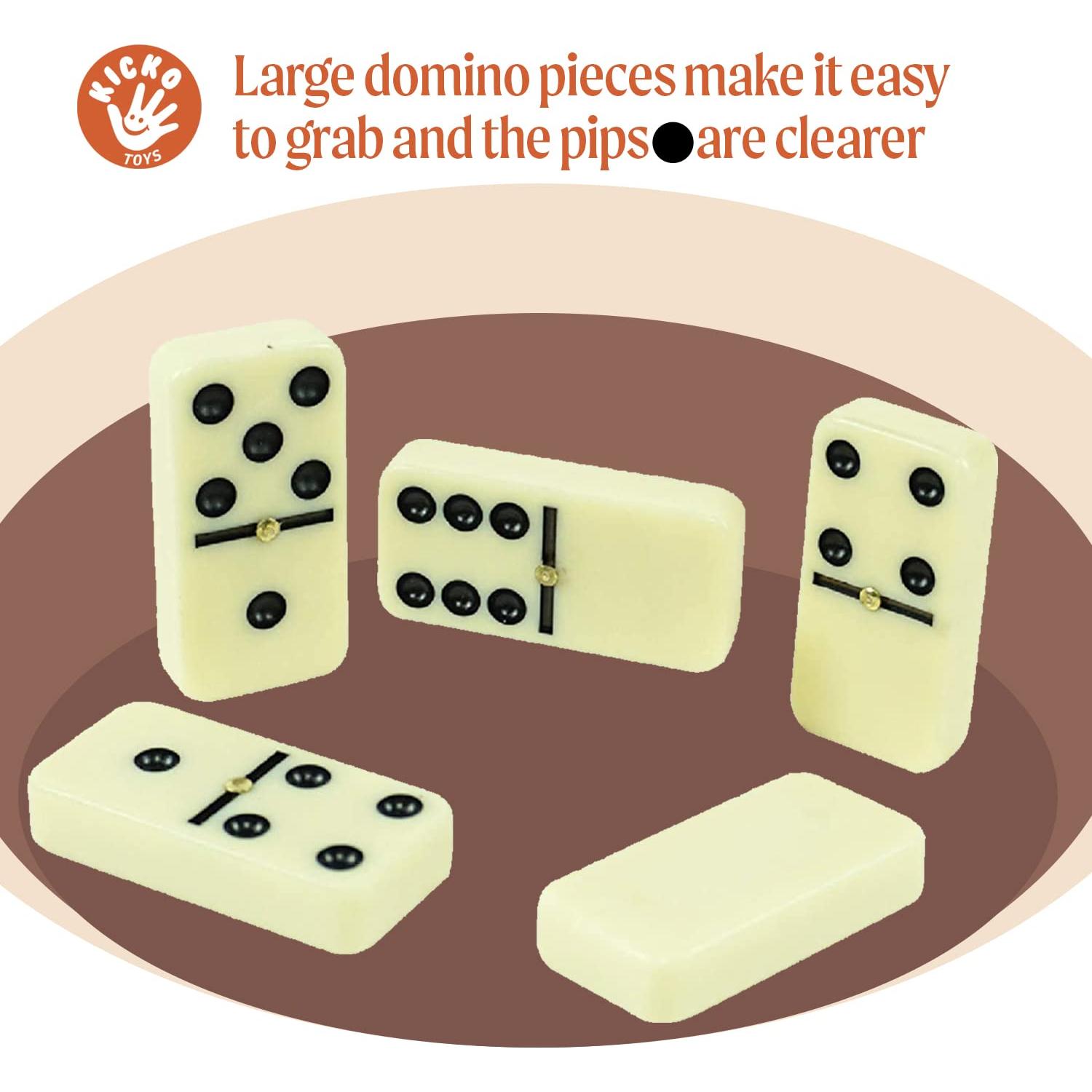 Juego de Dominó Jumbo Kicko - 28 Piezas en Caja de Madera