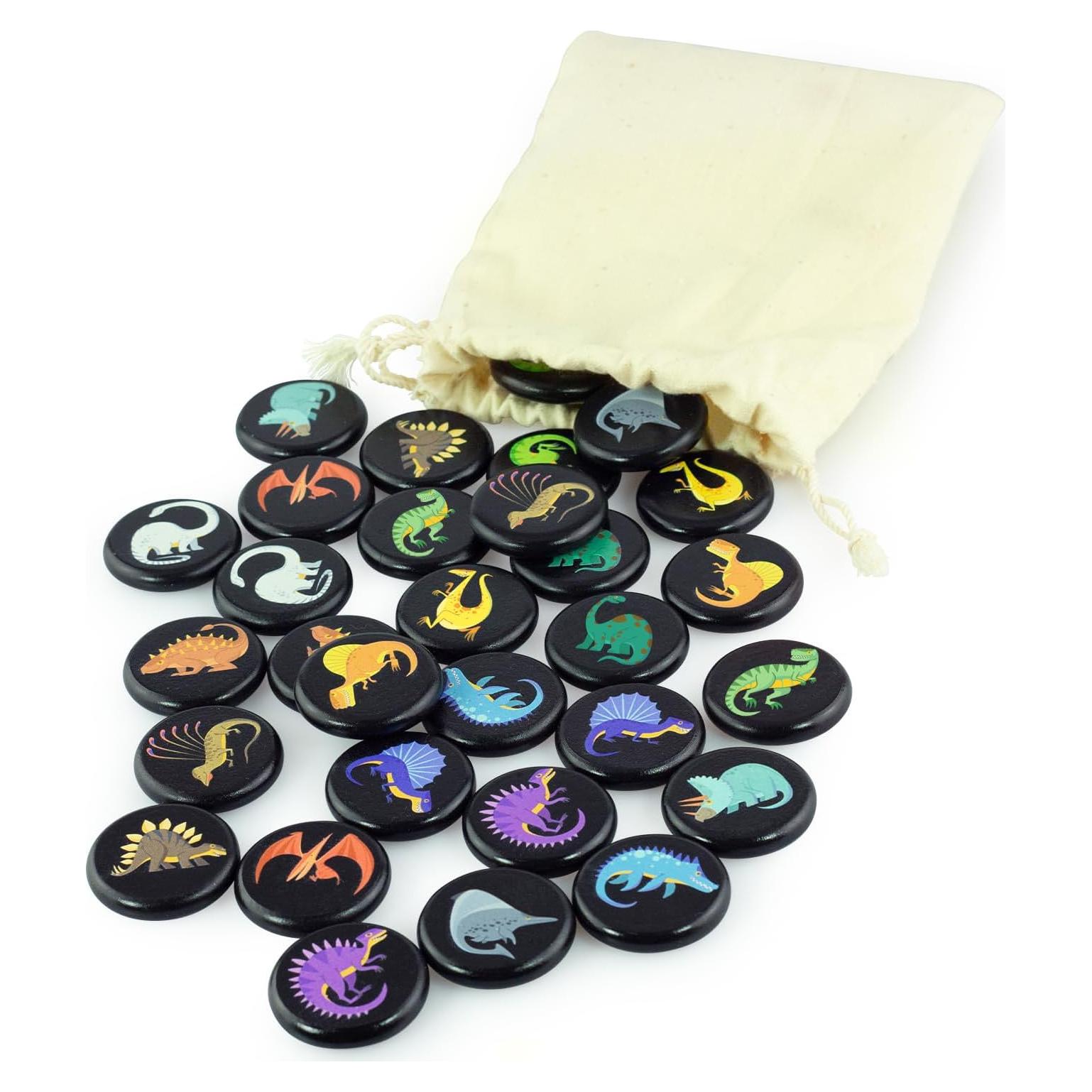 Juego de Memoria de Dinosaurios Ulanik - 30 Fichas de Madera