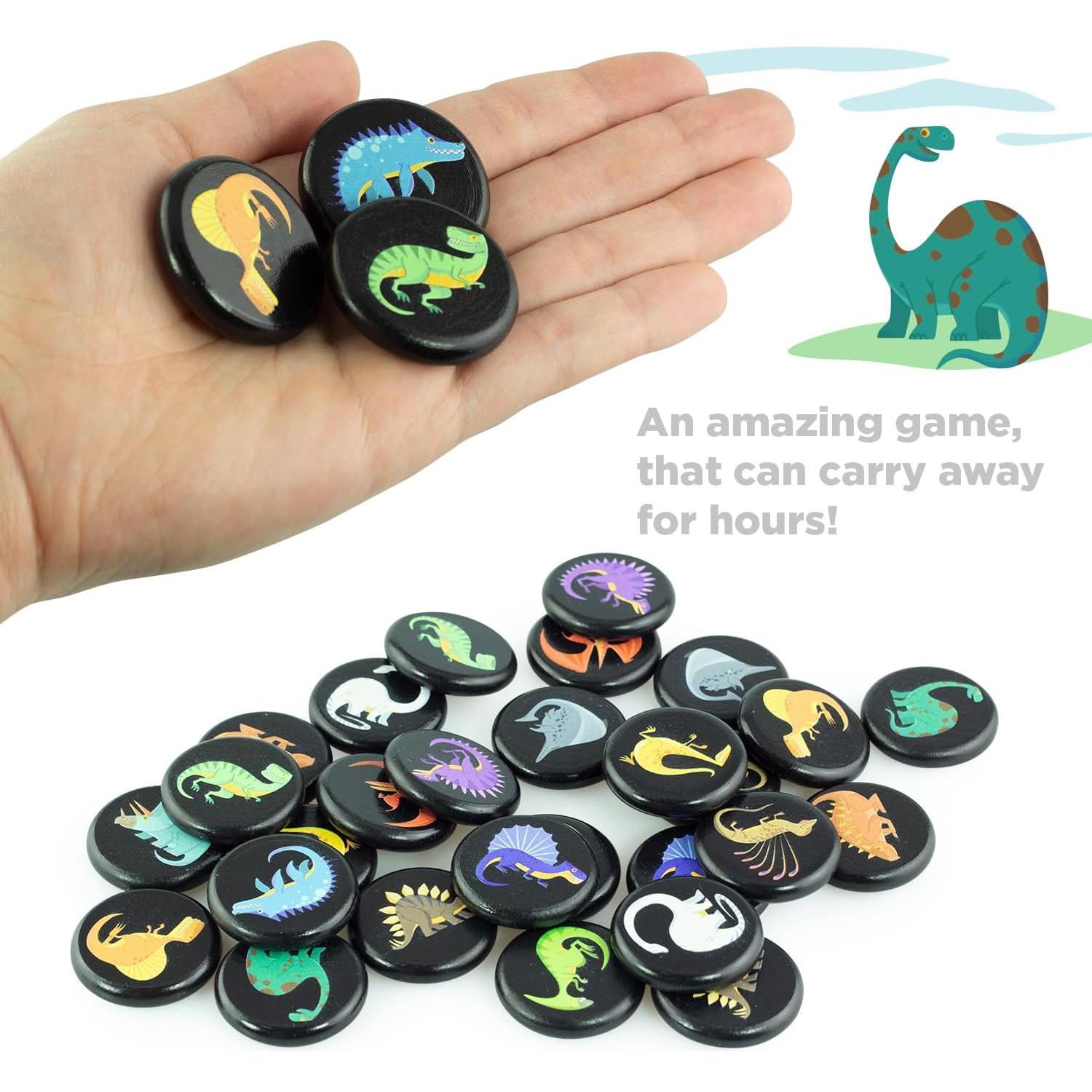 Juego de Memoria de Dinosaurios Ulanik - 30 Fichas de Madera