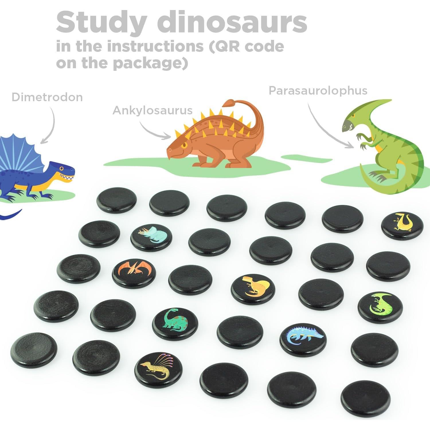 Juego de Memoria de Dinosaurios Ulanik - 30 Fichas de Madera