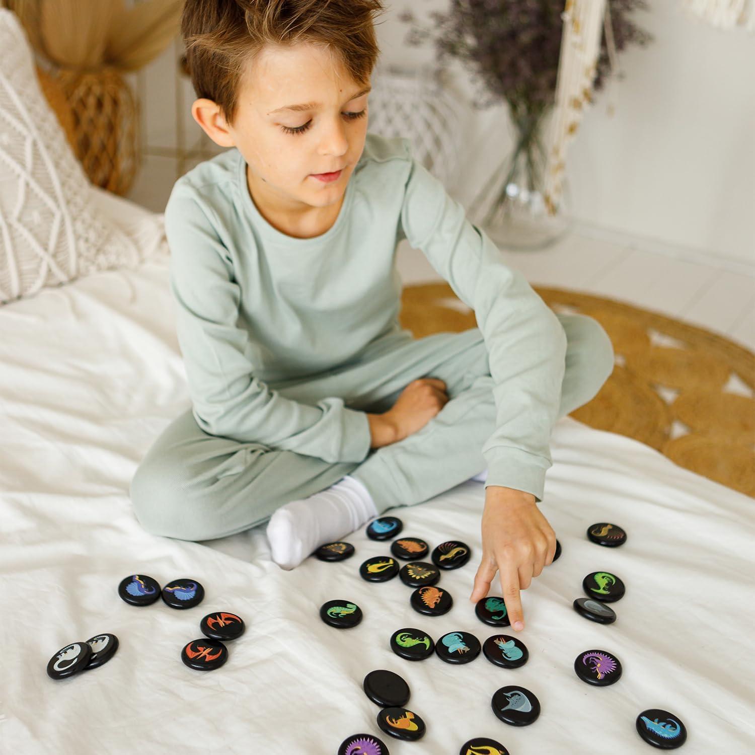 Juego de Memoria de Dinosaurios Ulanik - 30 Fichas de Madera